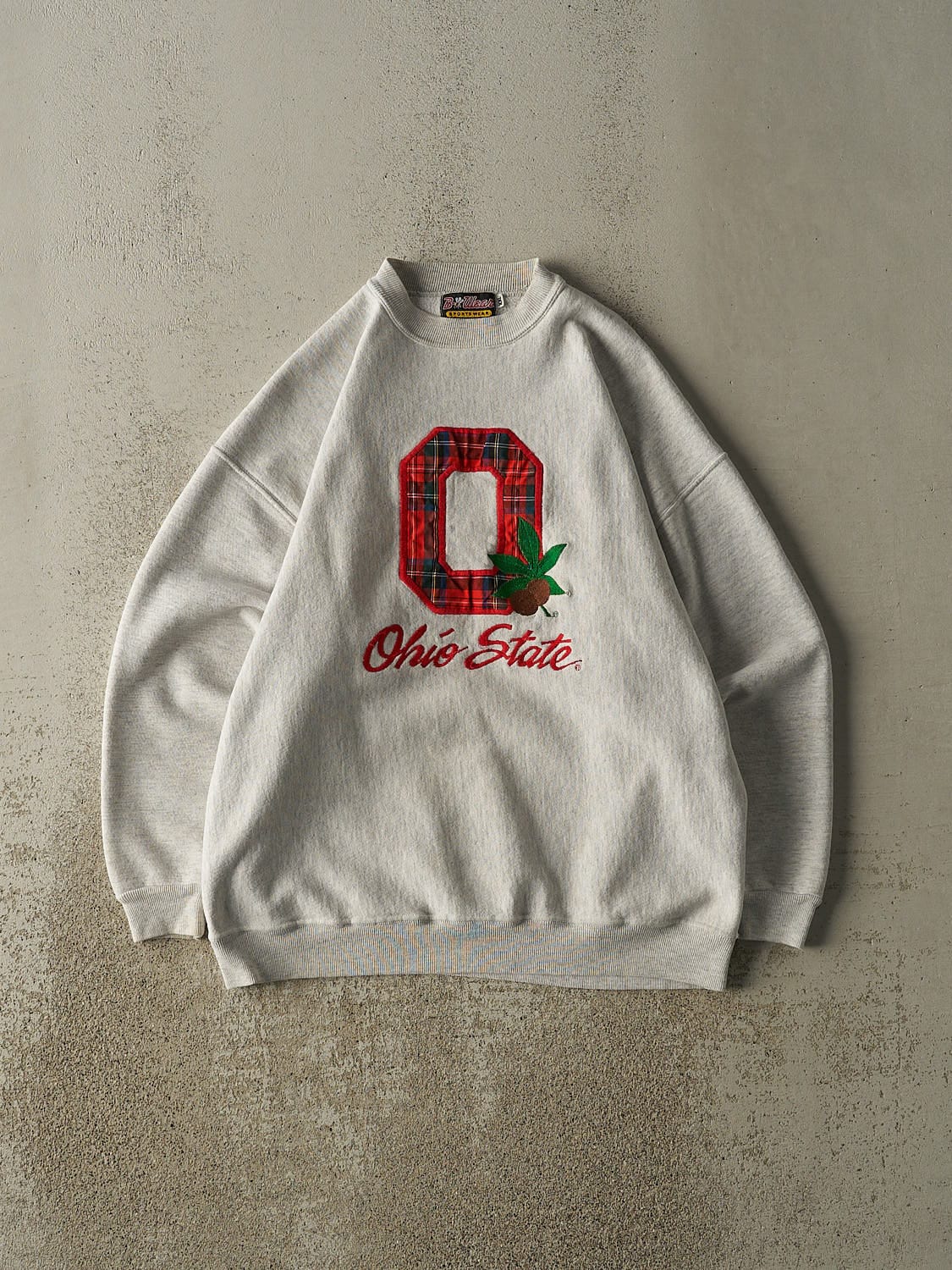 Vintage 90s Heather Grey Ohio State University Embroidered Crewneck (M)