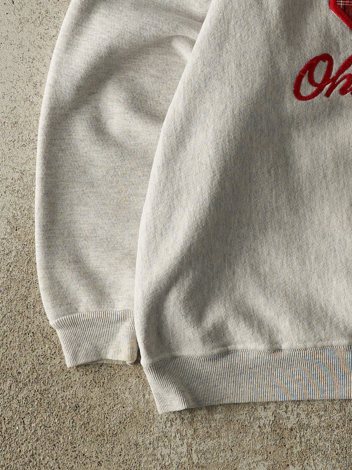 Vintage 90s Heather Grey Ohio State University Embroidered Crewneck (M)