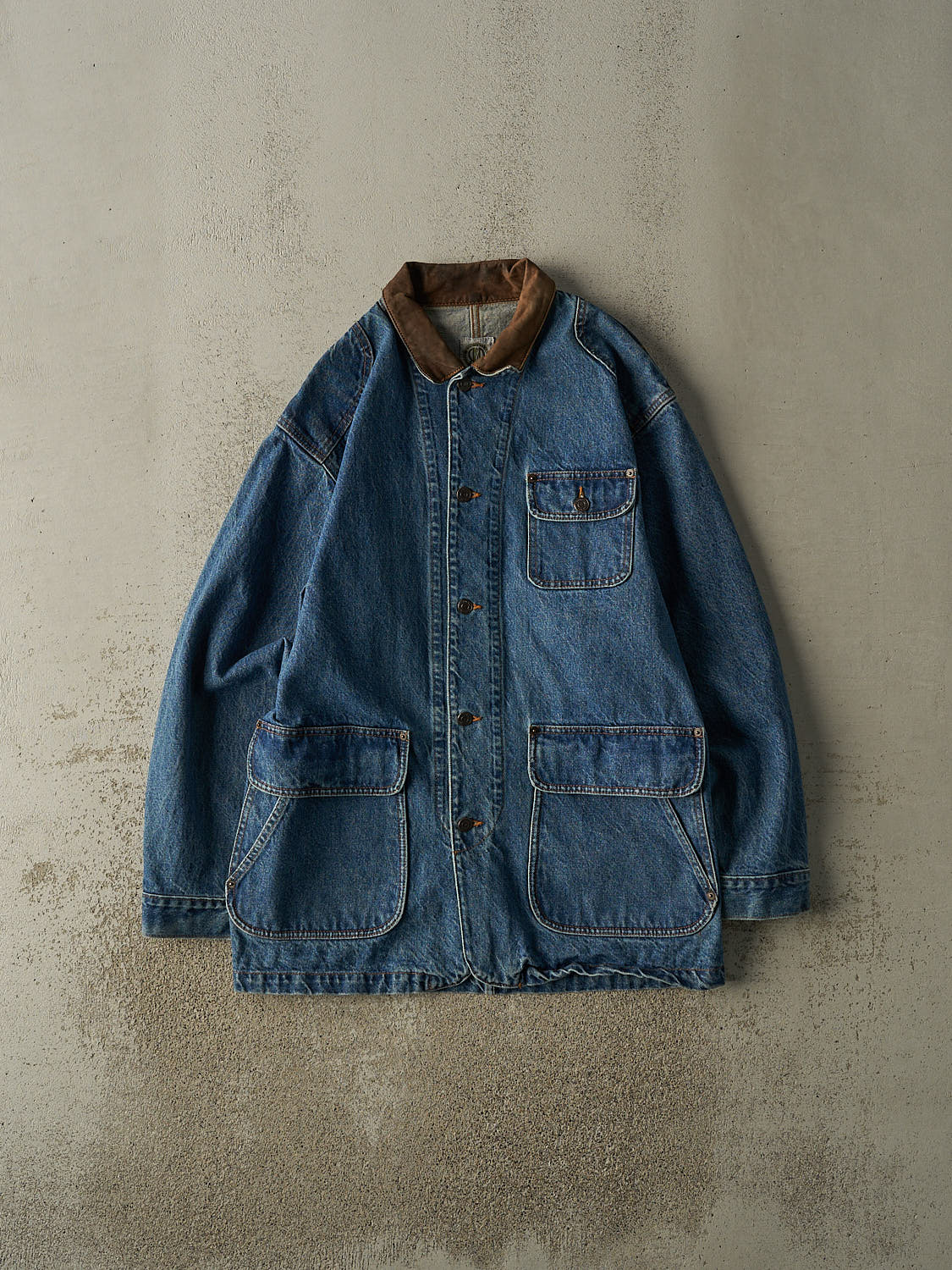 Vintage 90s Mid Wash Denim Chore Coat (L/XL)