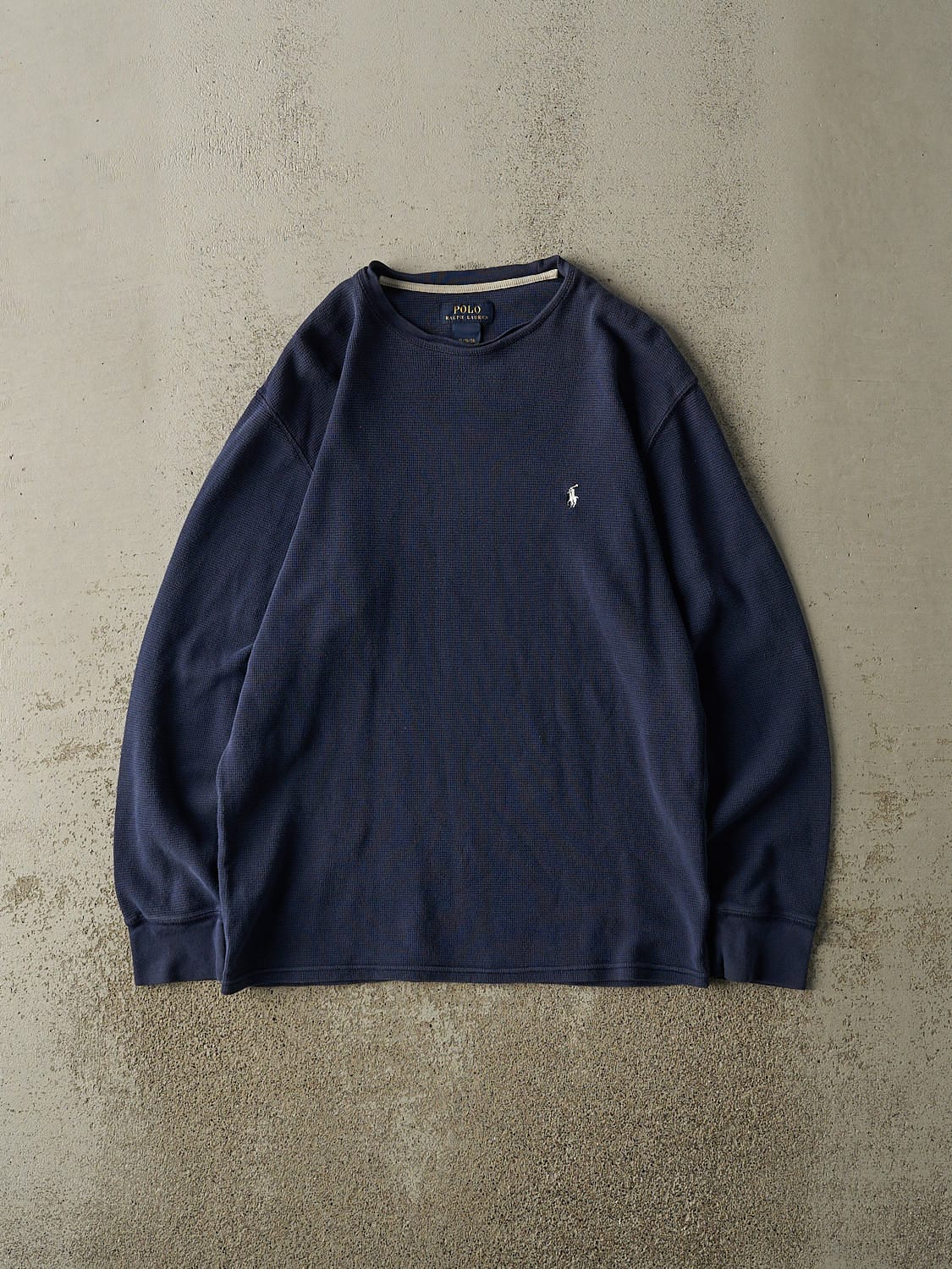 Vintage Y2K Navy Blue Polo Ralph Lauren Thermal Long Sleeve (M/L)