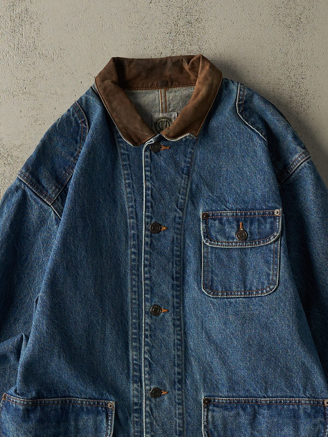 Vintage 90s Mid Wash Denim Chore Coat (L/XL)