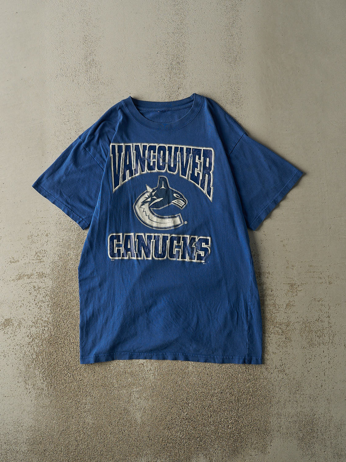 Vintage 90s Blue Vancouver Canucks Tee (L/XL)