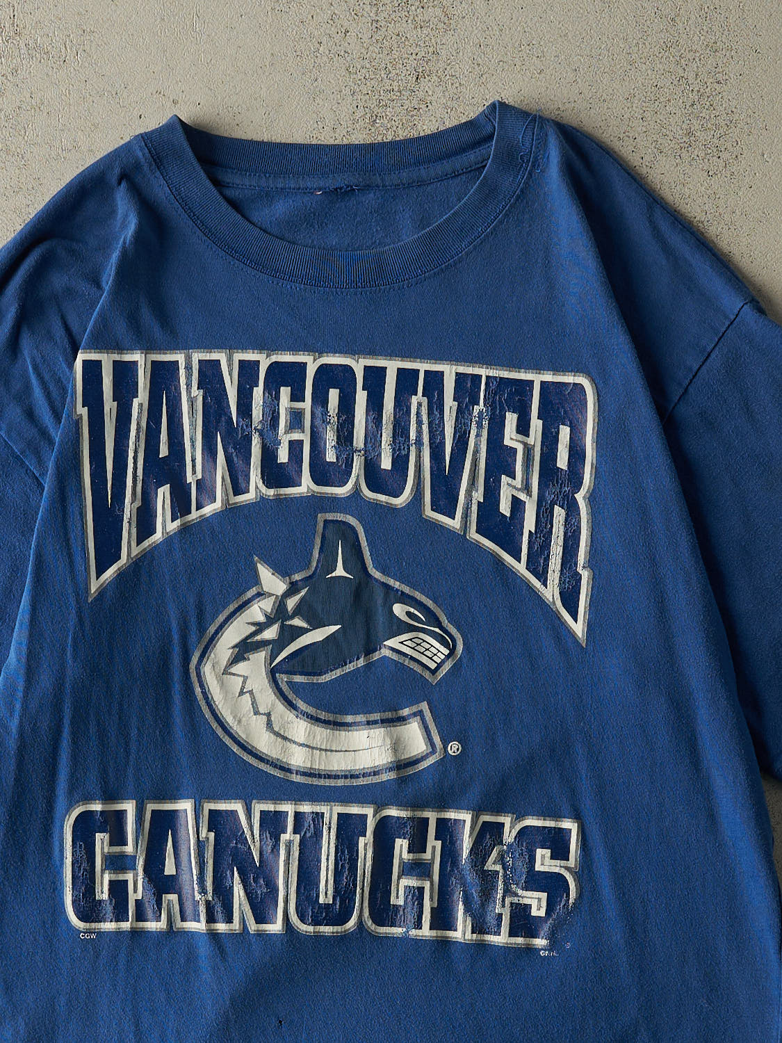 Vintage 90s Blue Vancouver Canucks Tee (L/XL)