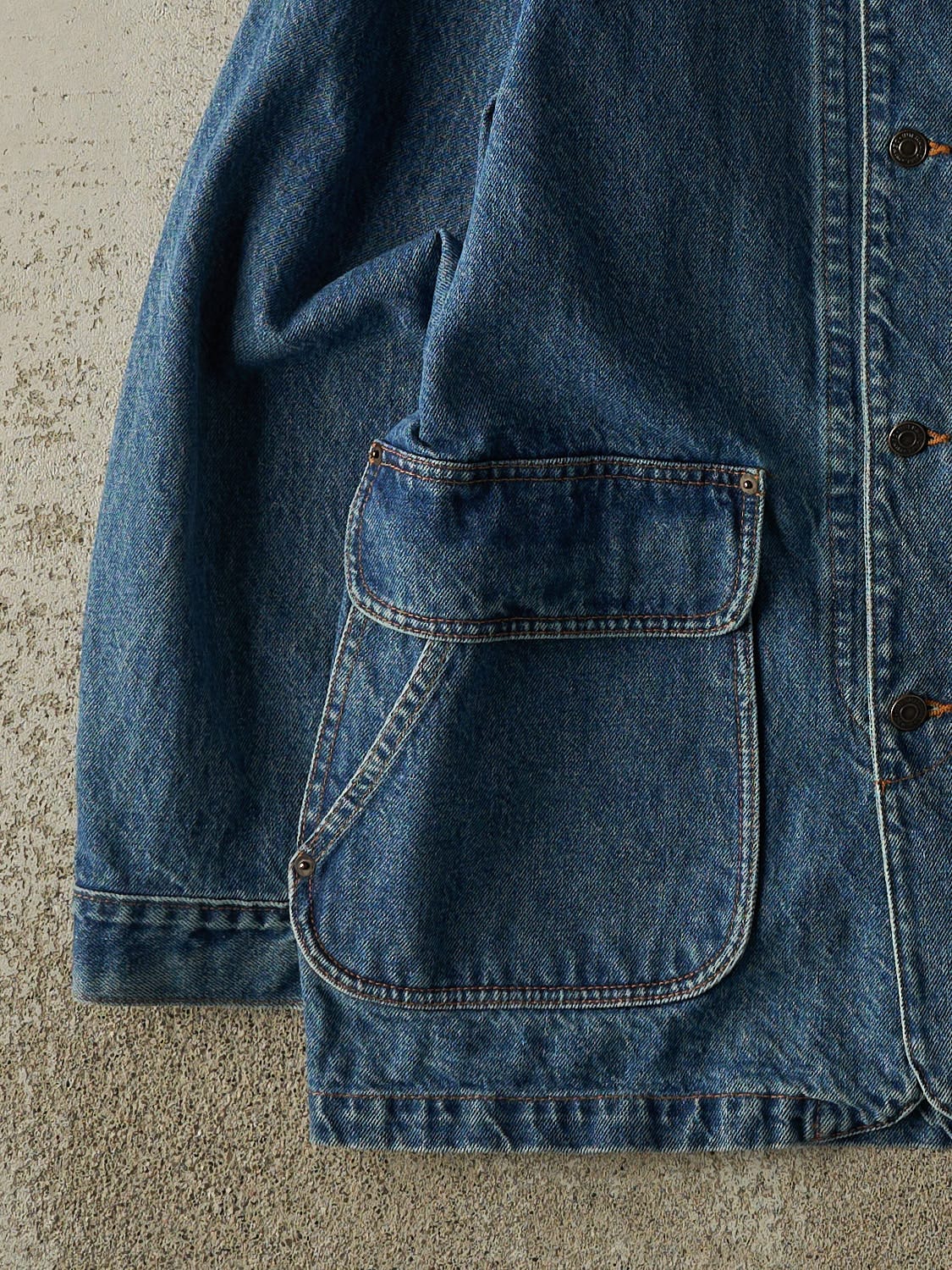 Vintage 90s Mid Wash Denim Chore Coat (L/XL)