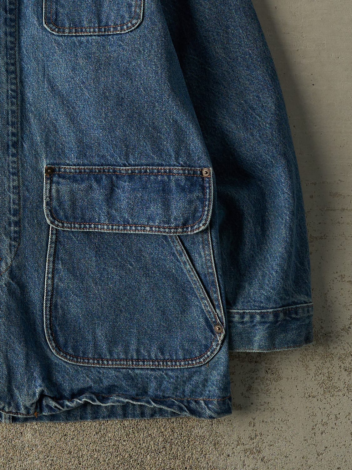 Vintage 90s Mid Wash Denim Chore Coat (L/XL)