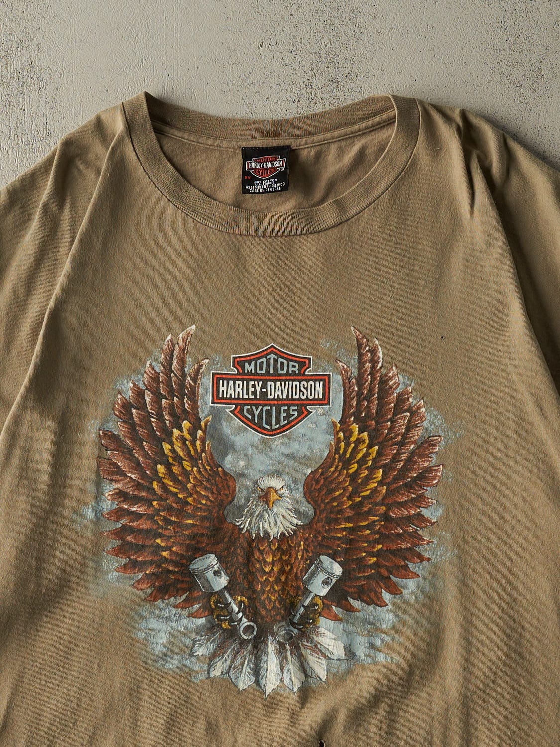 Vintage 90s Beige Harley Davidson Aurora CO Tee (XXL/XXXL)
