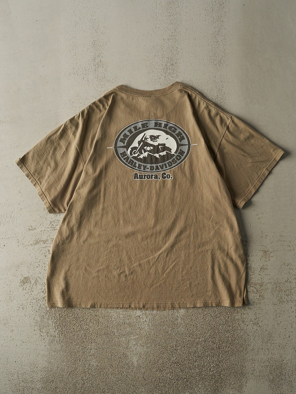 Vintage 90s Beige Harley Davidson Aurora CO Tee (XXL/XXXL)