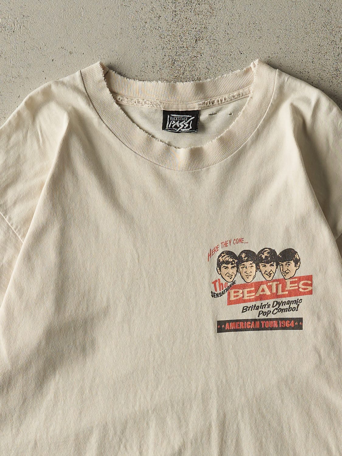 Vintage 90s Beige The Beatles Tee (L/XL)