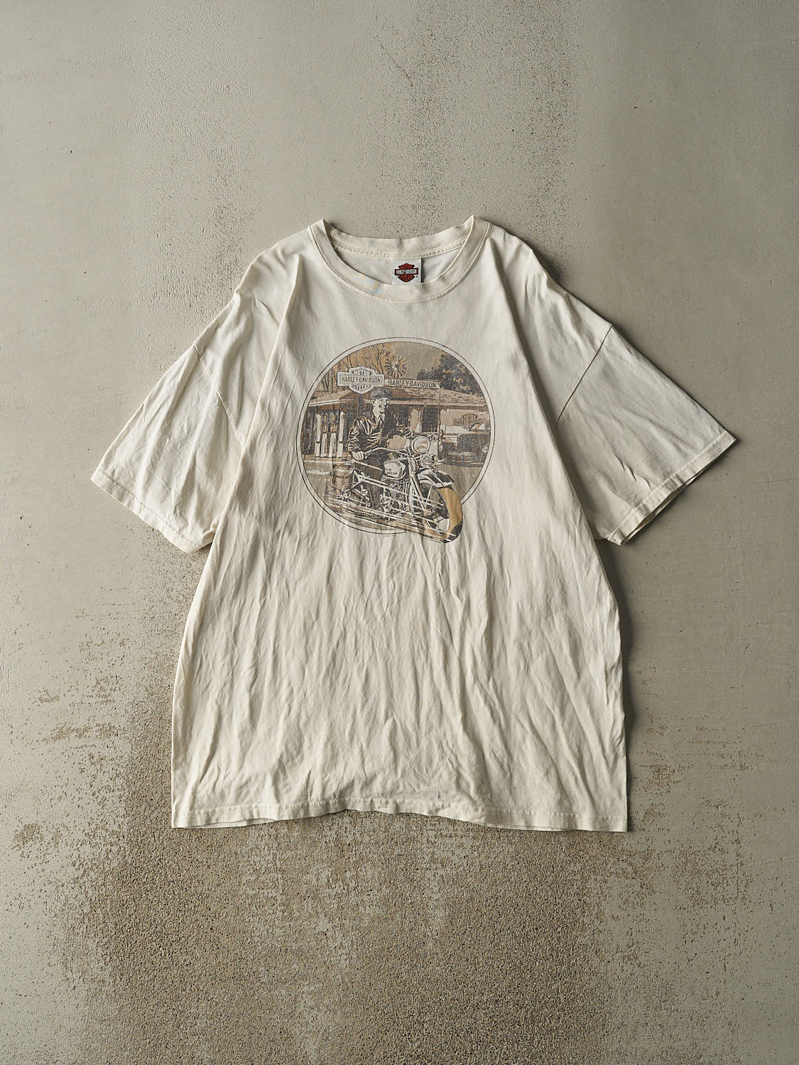 Vintage 07' Beige Harley Davidson Ottawa IL Tee (XL/XXL)