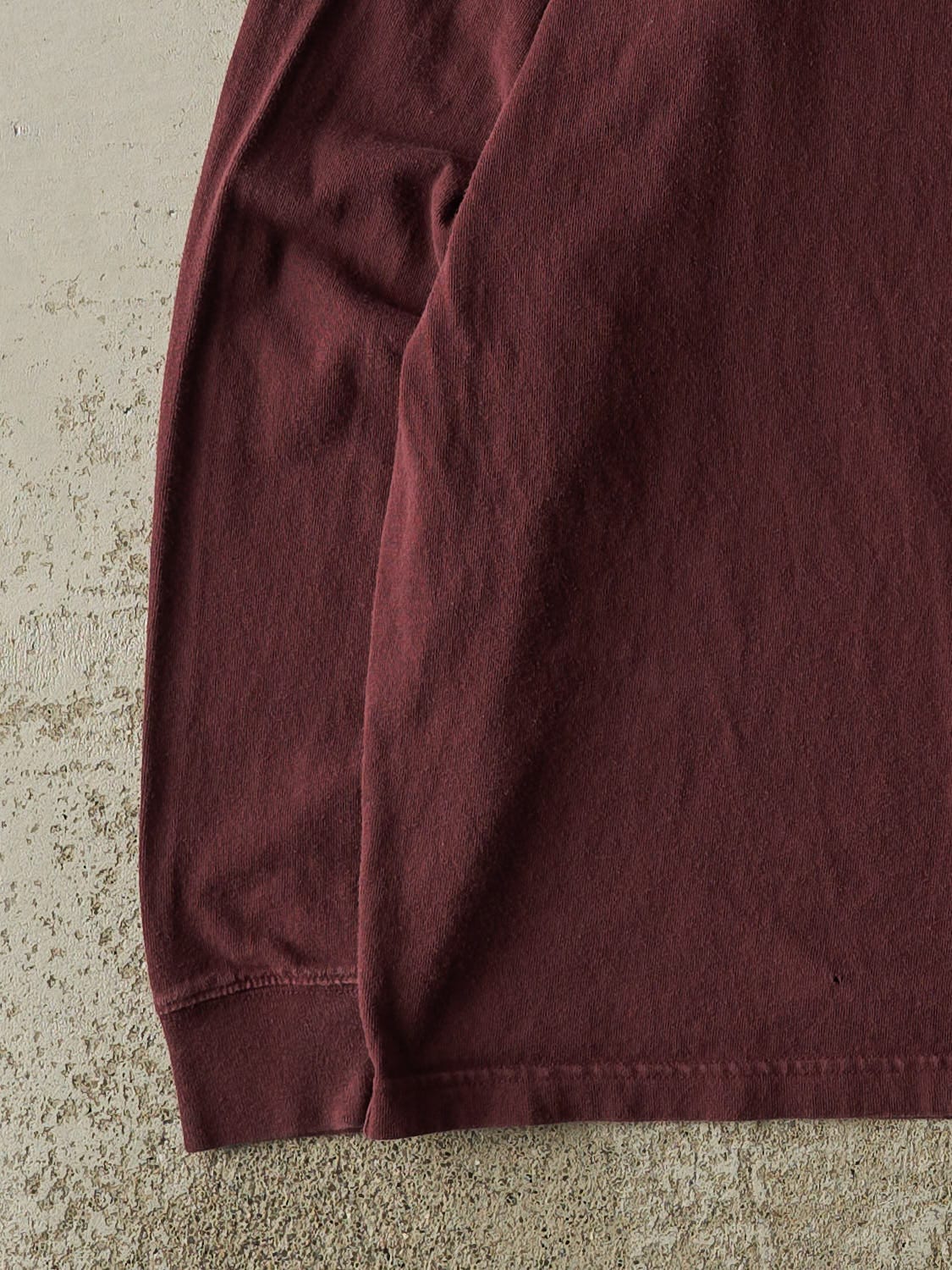 Vintage Y2K Burgundy Carhartt Quarter Button Pocket Long Sleeve (XL/XXL)