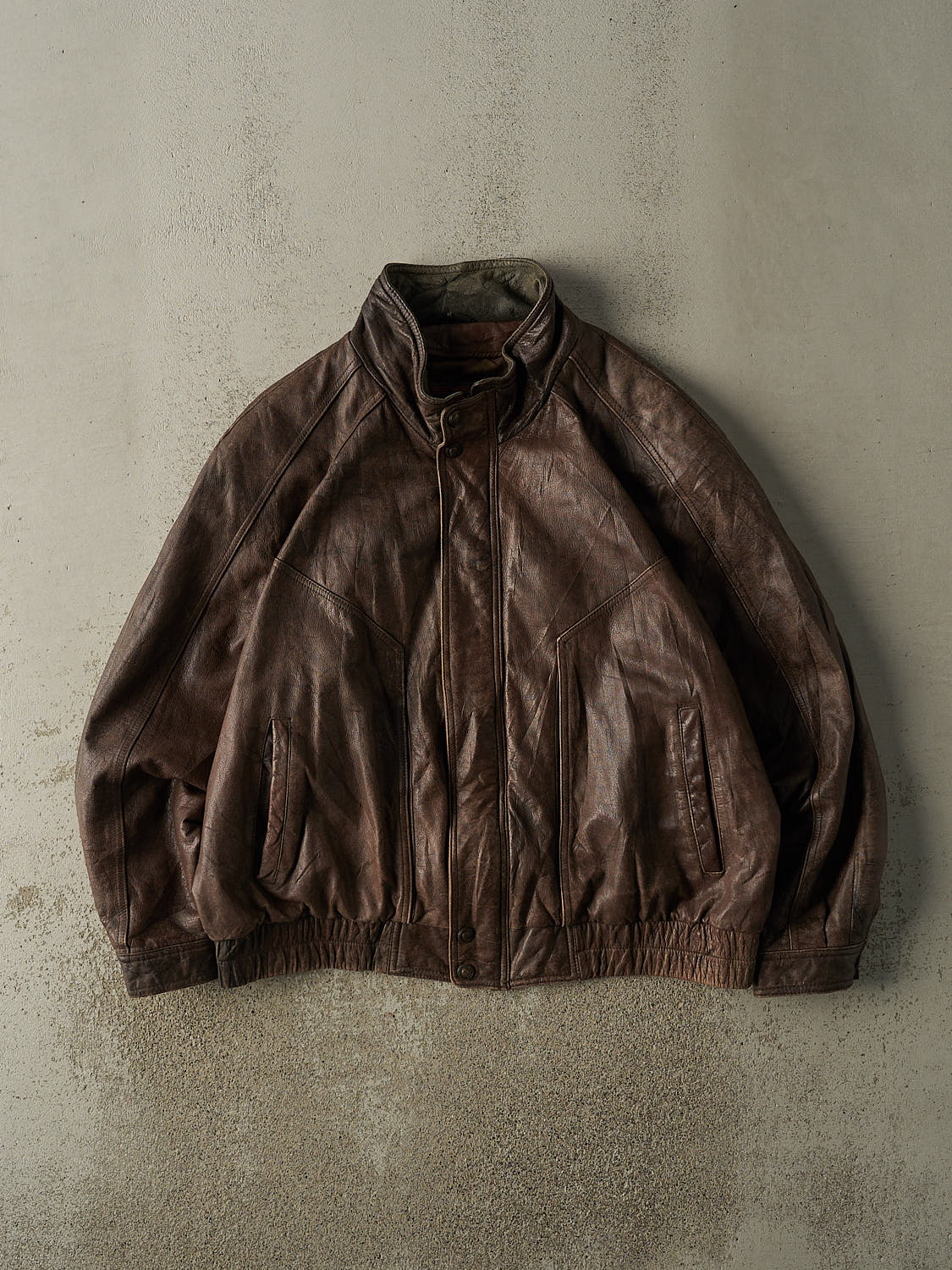 Vintage 90s Brown Adventure Bound Leather Bomber Jacket (XL/XXL)