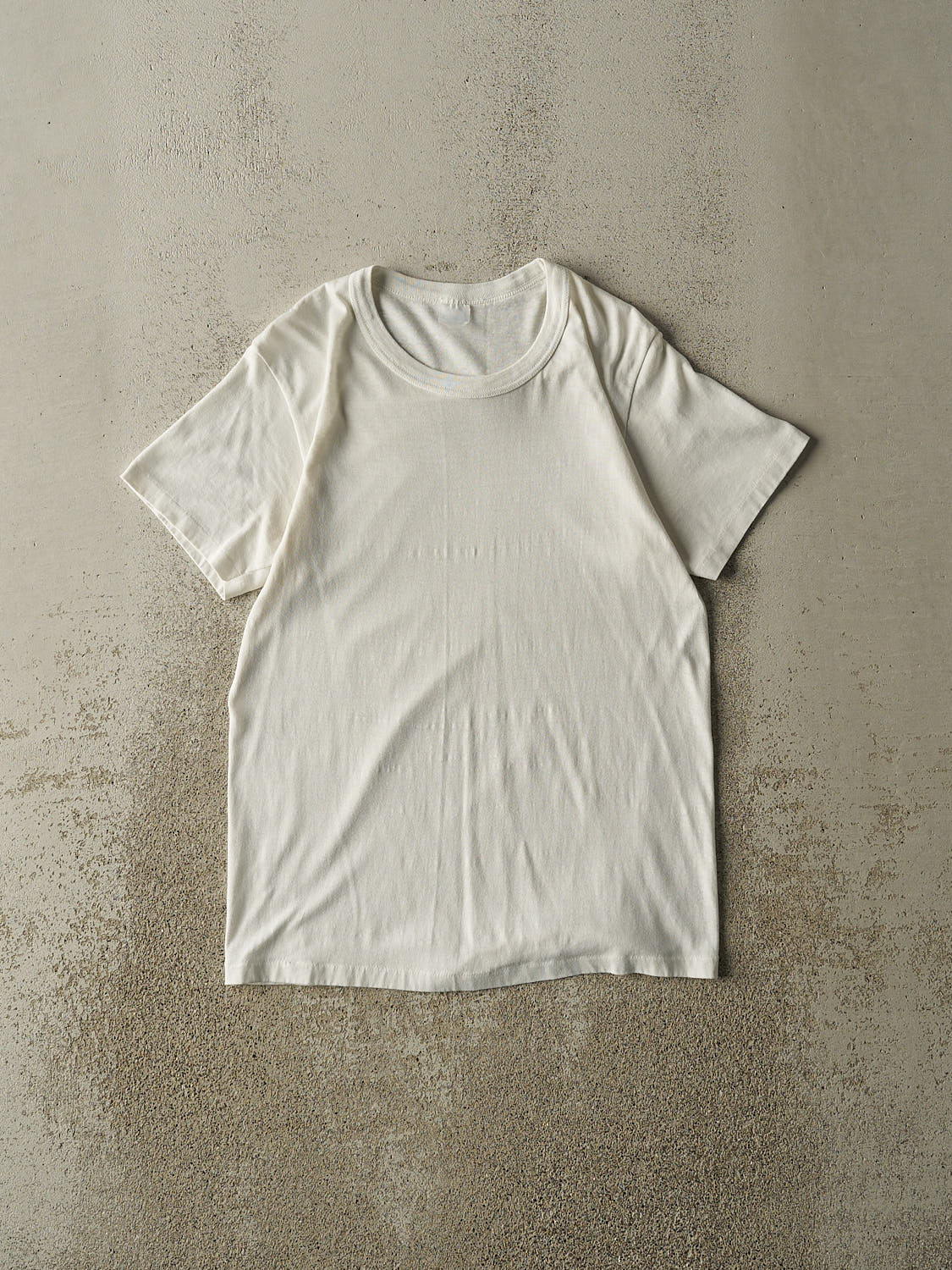 Vintage 80s White Blank Single Stitch Tee (XS/S)