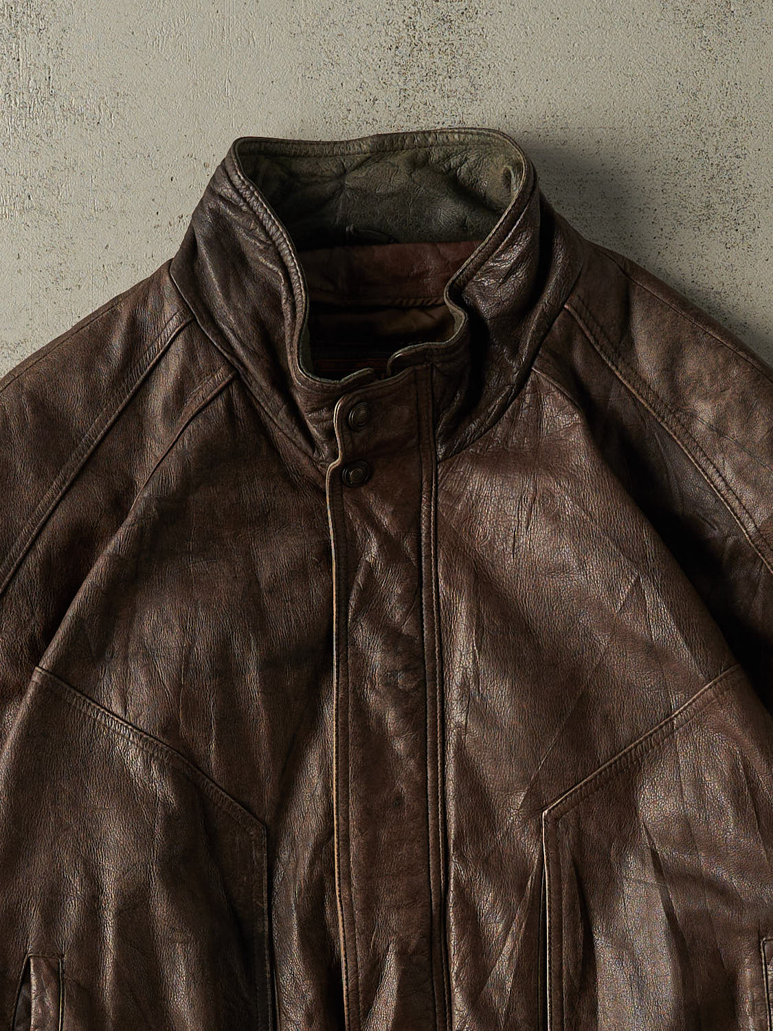 Vintage 90s Brown Adventure Bound Leather Bomber Jacket (XL/XXL)