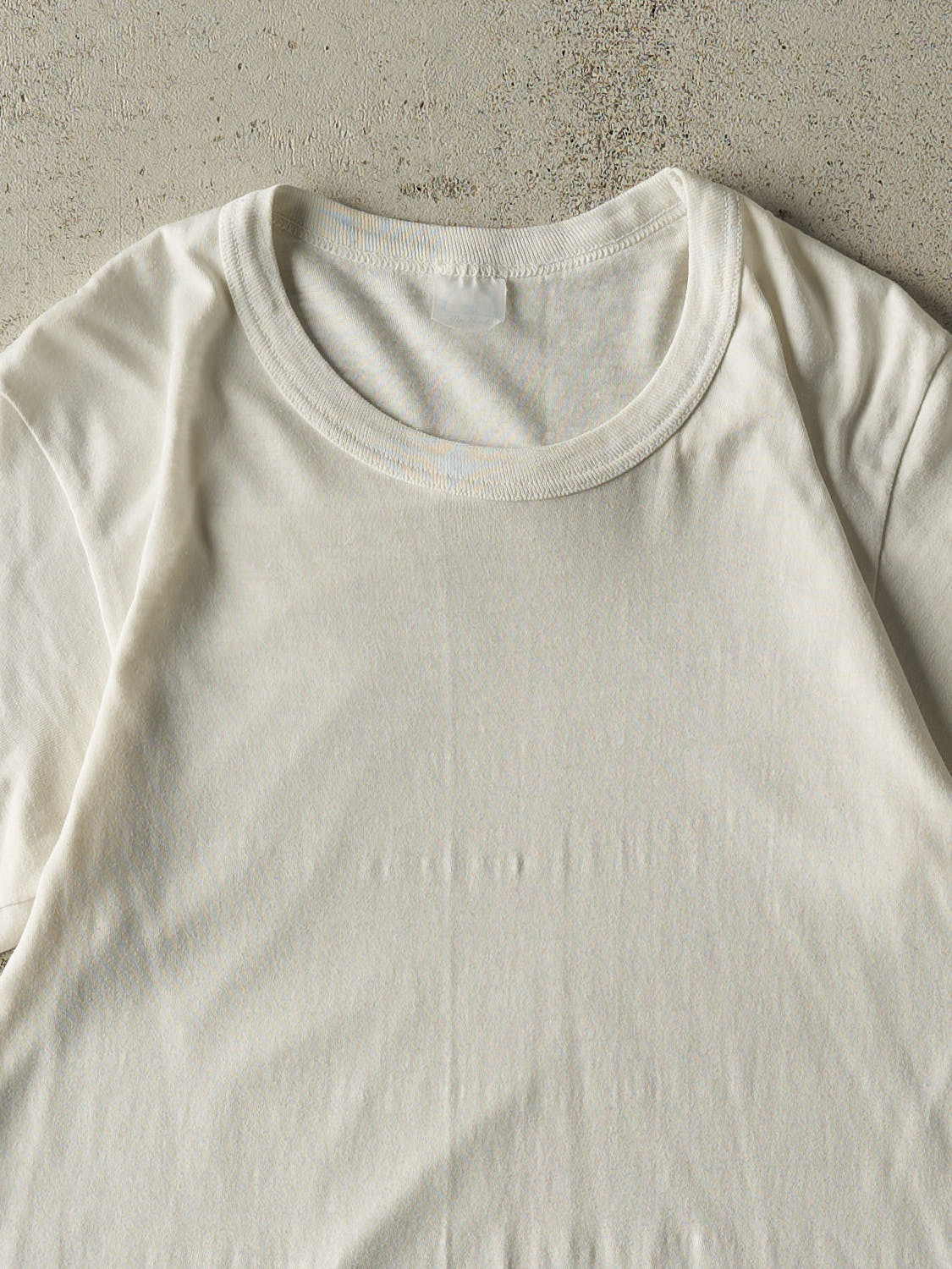 Vintage 80s White Blank Single Stitch Tee (XS/S)