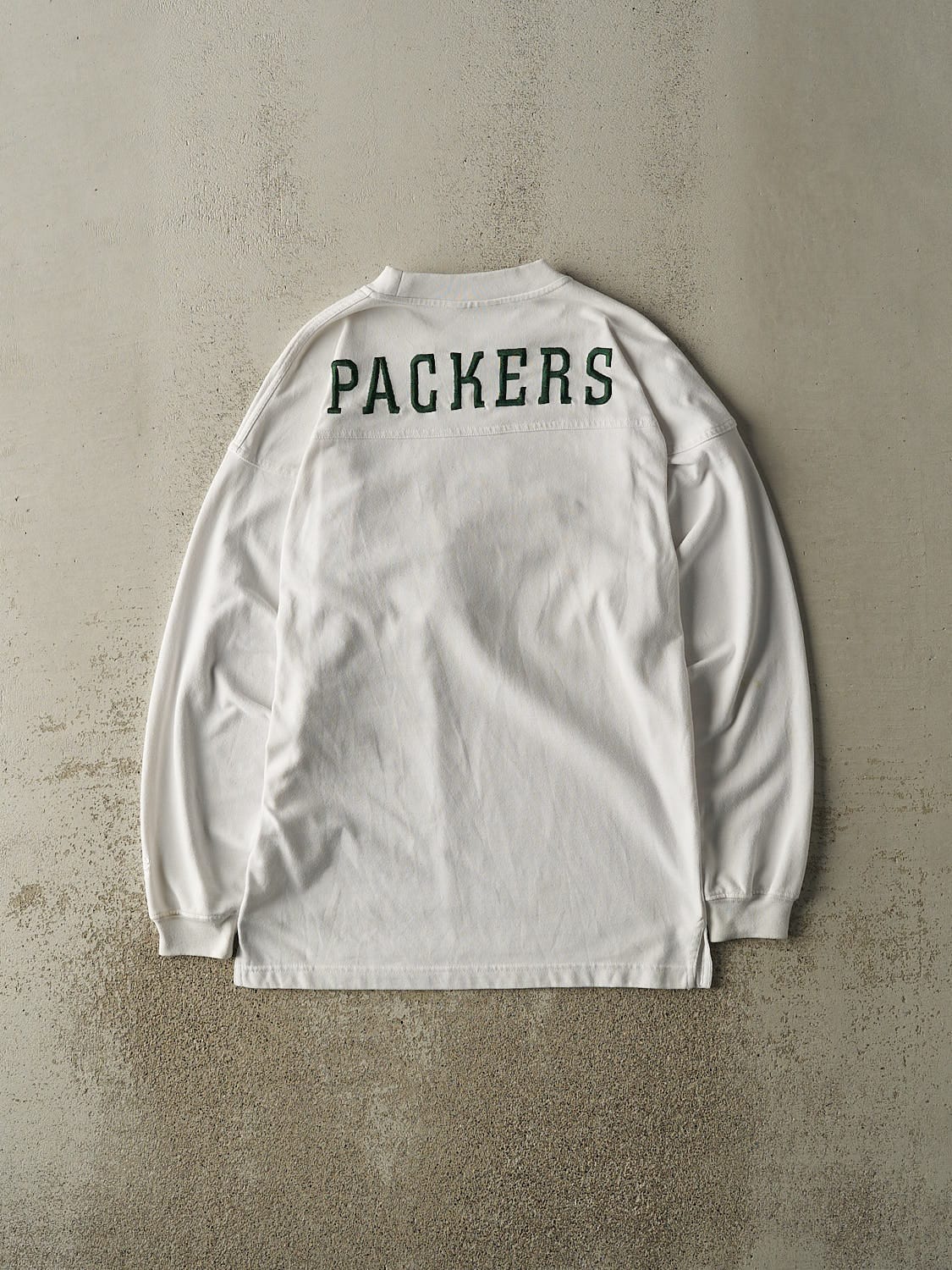 Vintage 90s White Green Bay Packers Embroidered Long Sleeve (M/L)