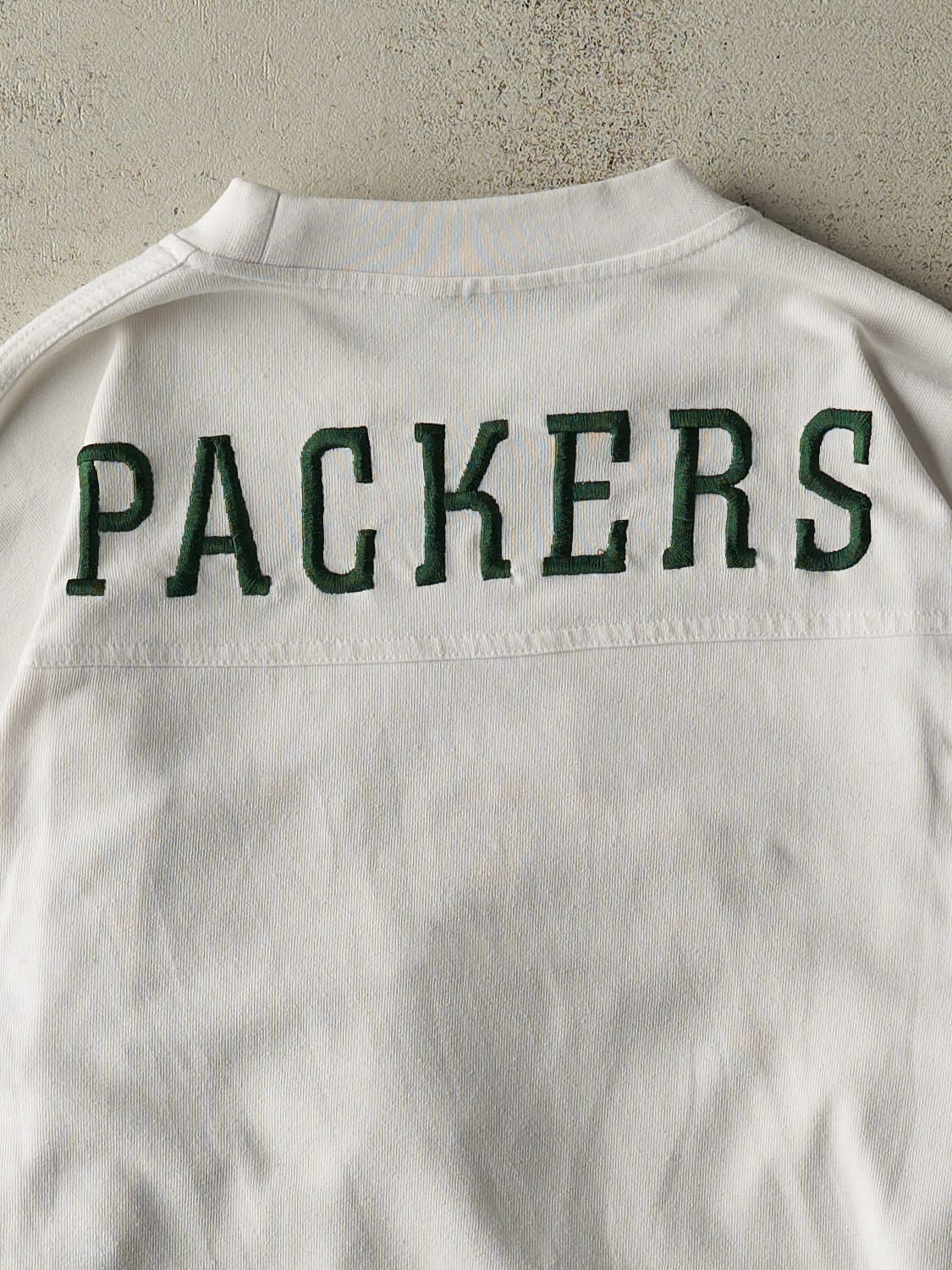Vintage 90s White Green Bay Packers Embroidered Long Sleeve (M/L)