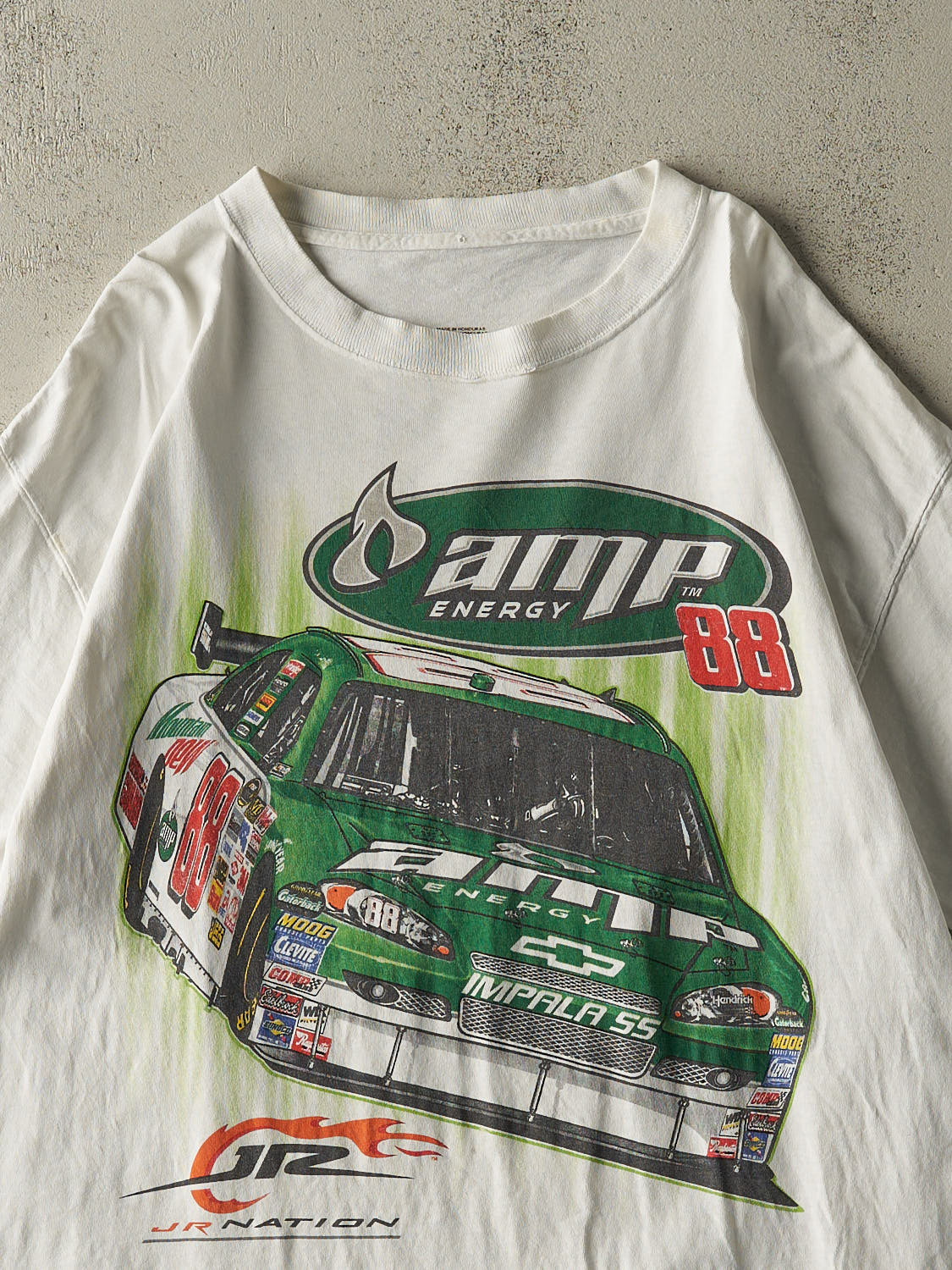 Vintage 08' White Dale Earnhardt Jr Nascar Racing Tee (L/XL)