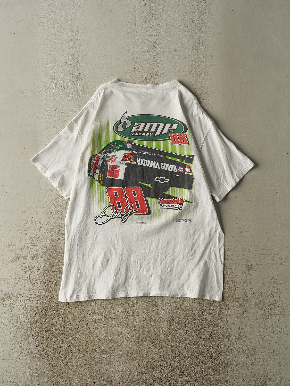 Vintage 08' White Dale Earnhardt Jr Nascar Racing Tee (L/XL)