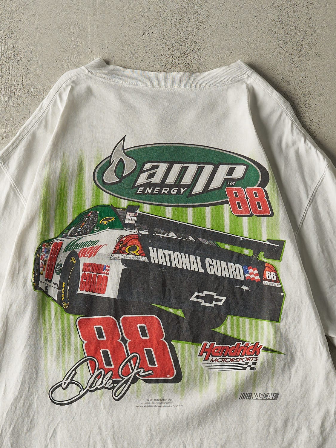 Vintage 08' White Dale Earnhardt Jr Nascar Racing Tee (L/XL)