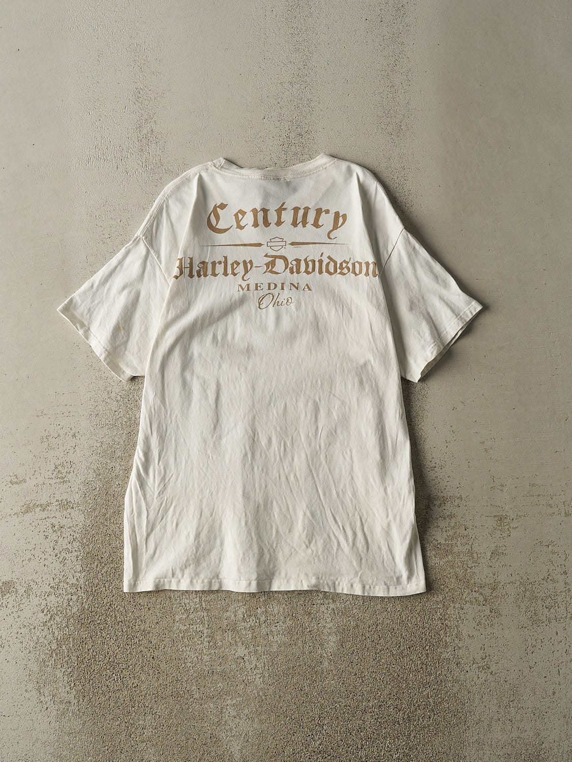 Vintage 11' White Harley Davidson Medina OH Tee (M/L)