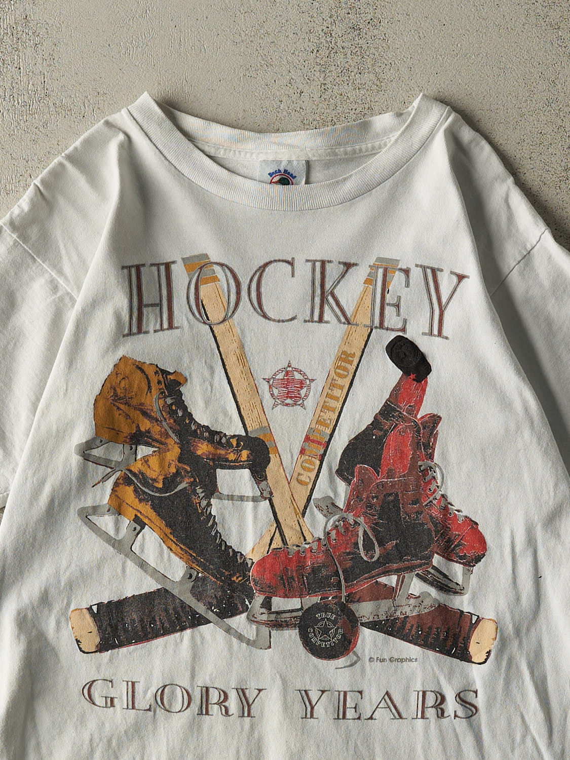 Vintage 80s White Hockey Tee (S/M)