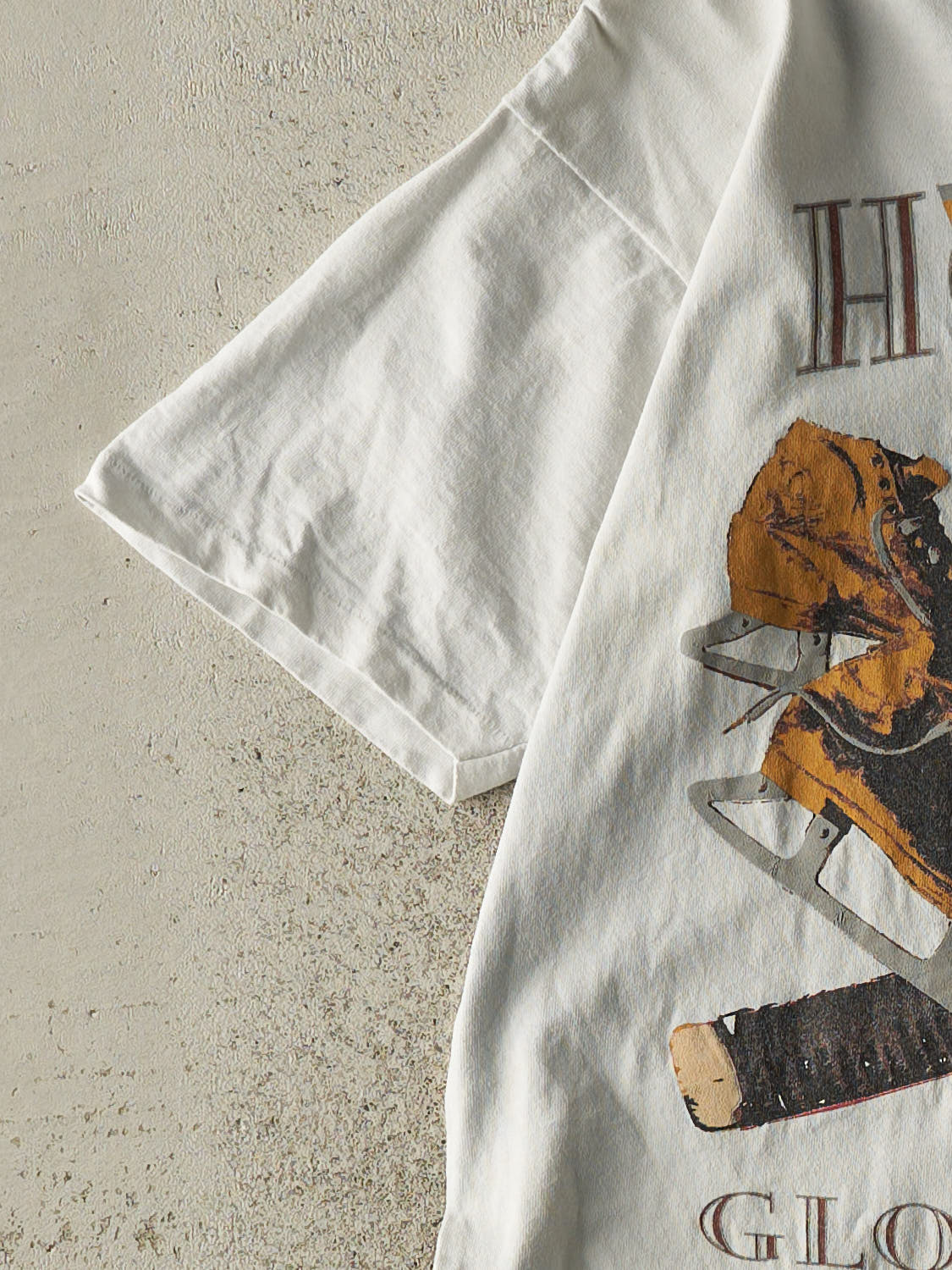 Vintage 80s White Hockey Tee (S/M)