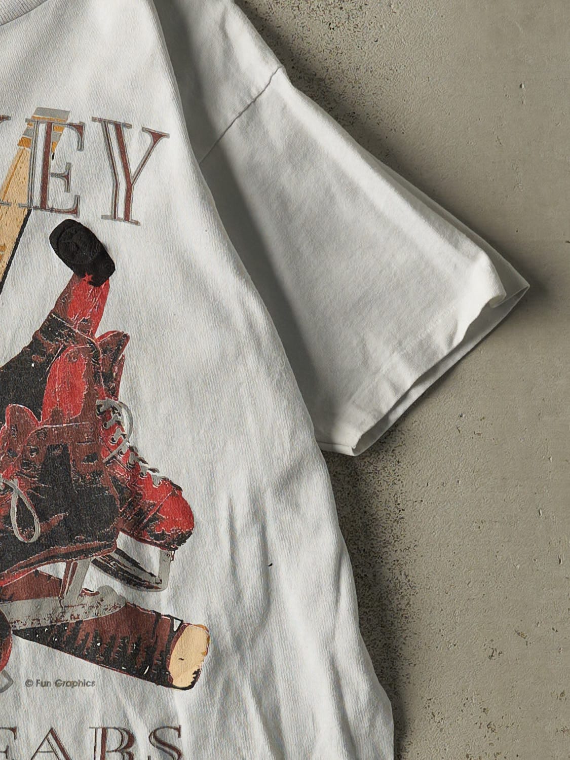 Vintage 80s White Hockey Tee (S/M)