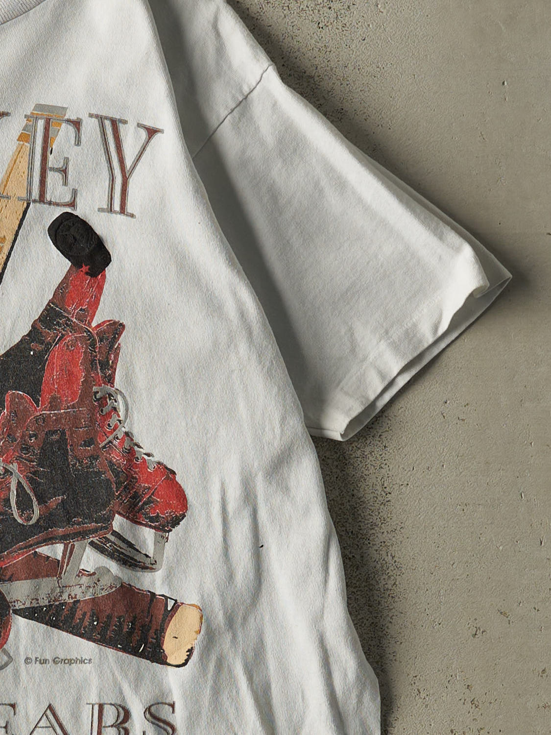 Vintage 80s White Hockey Tee (S/M)