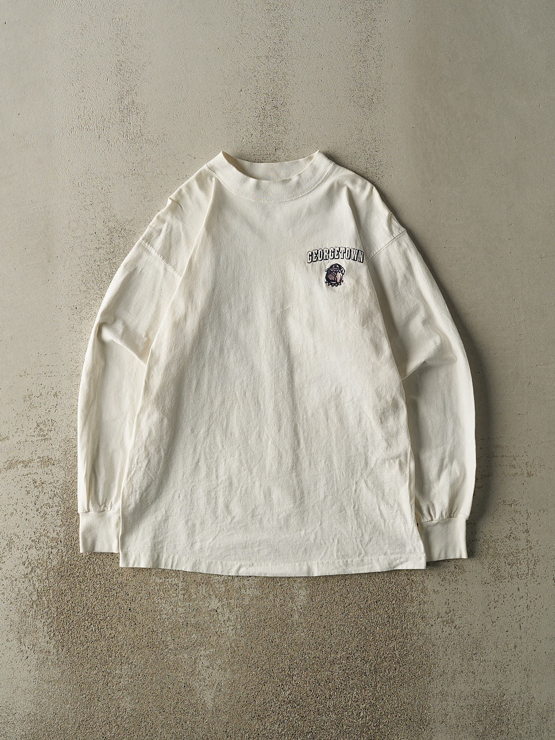 Vintage 90s White Georgetown Hoyas Embroidered Long Sleeve (M/L)