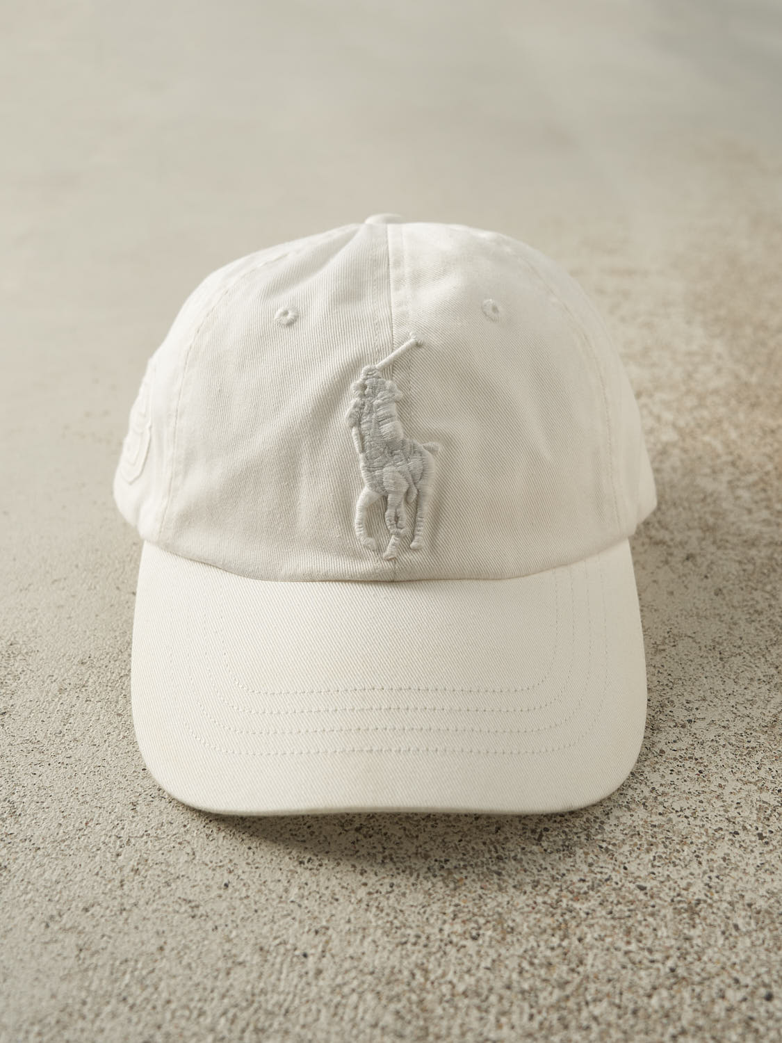 Vintage Y2K White Polo Ralph Lauren Embroidered Leather Strapback (O/S)