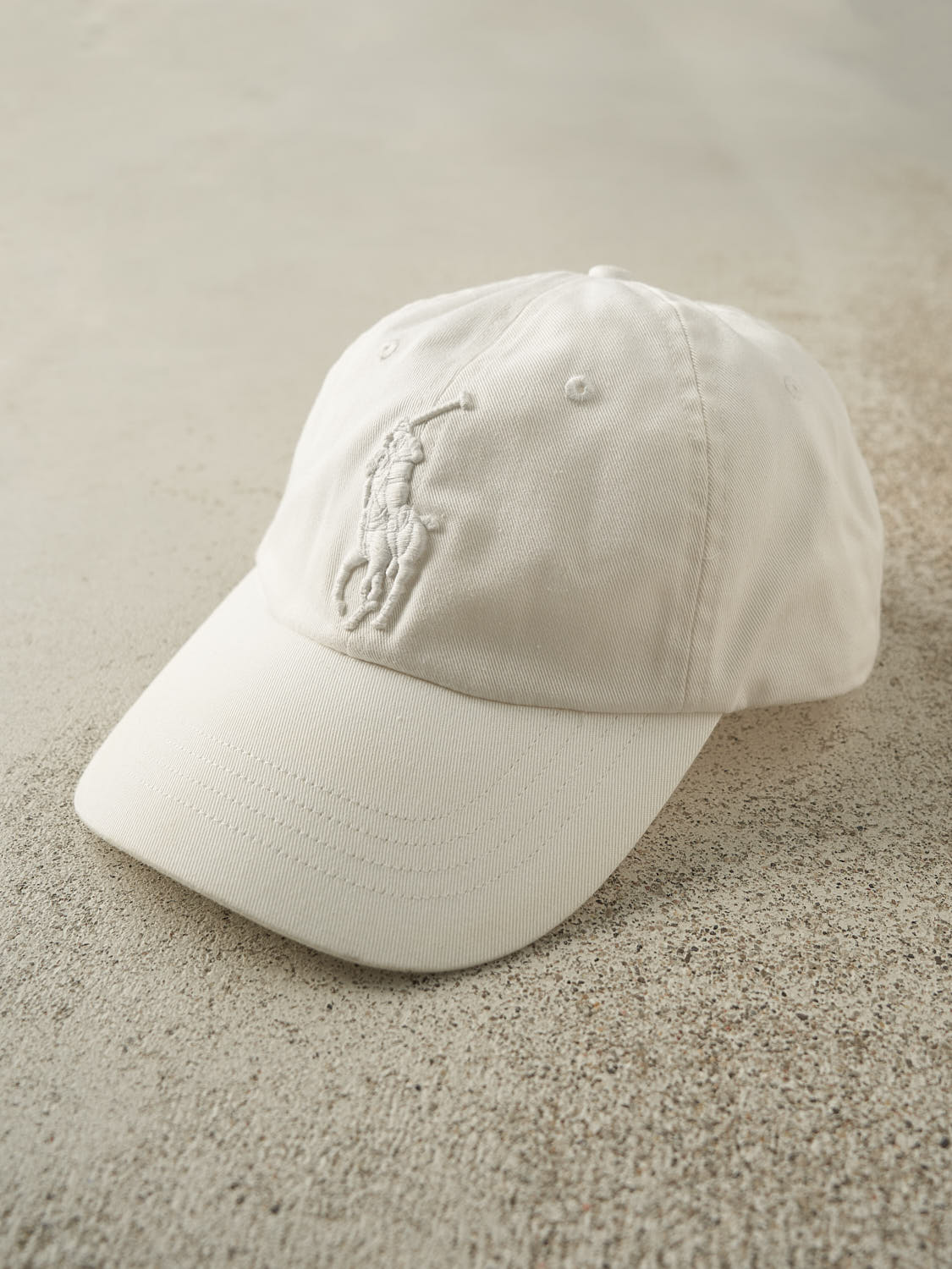 Vintage Y2K White Polo Ralph Lauren Embroidered Leather Strapback (O/S)