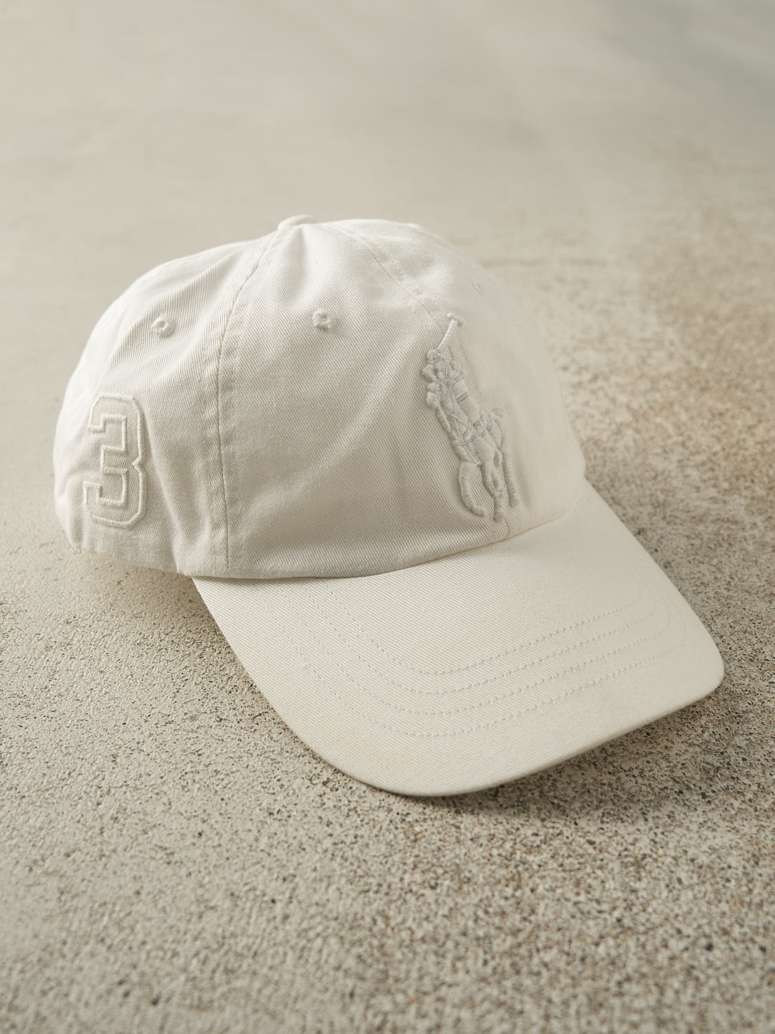 Vintage Y2K White Polo Ralph Lauren Embroidered Leather Strapback (O/S)