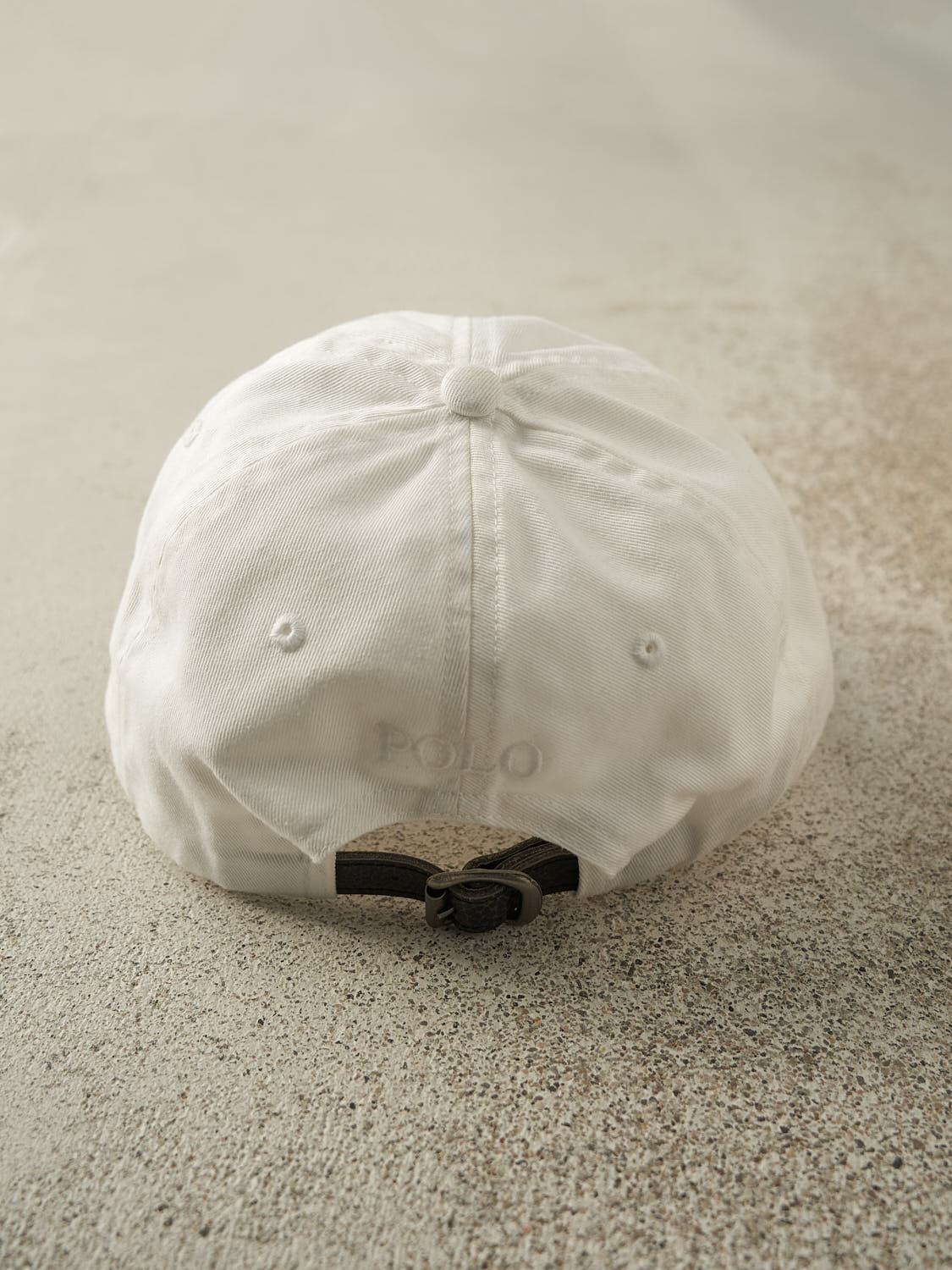 Vintage Y2K White Polo Ralph Lauren Embroidered Leather Strapback (O/S)