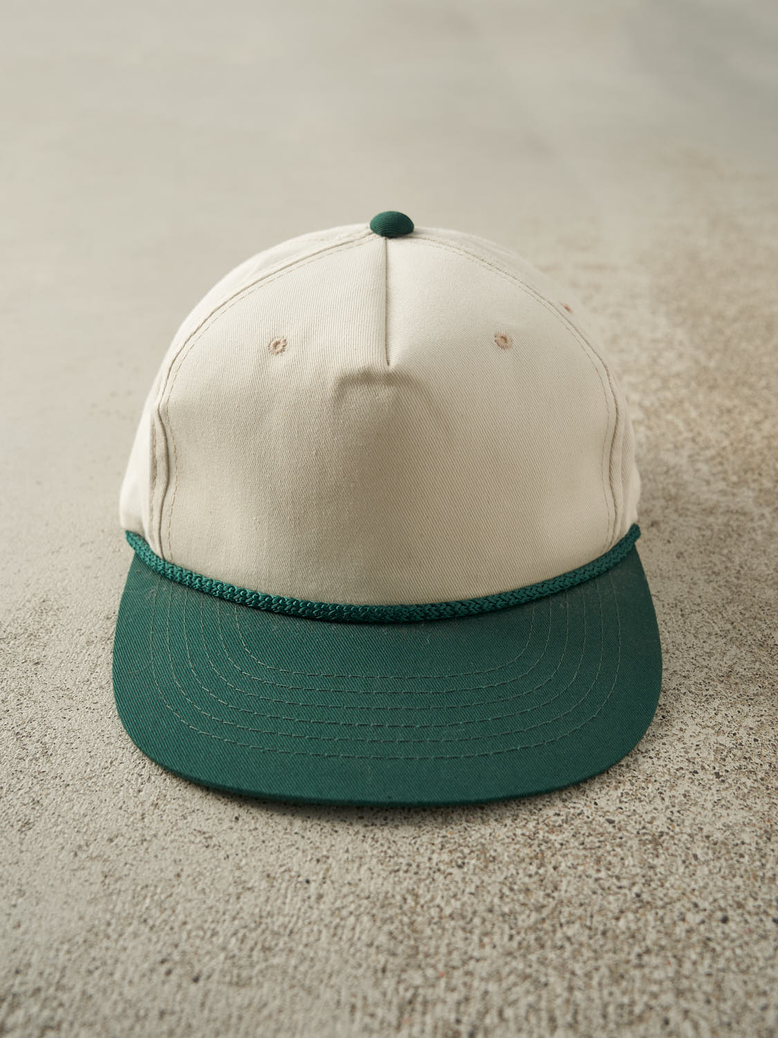Vintage 90s White & Green Leather Strapback (O/S)