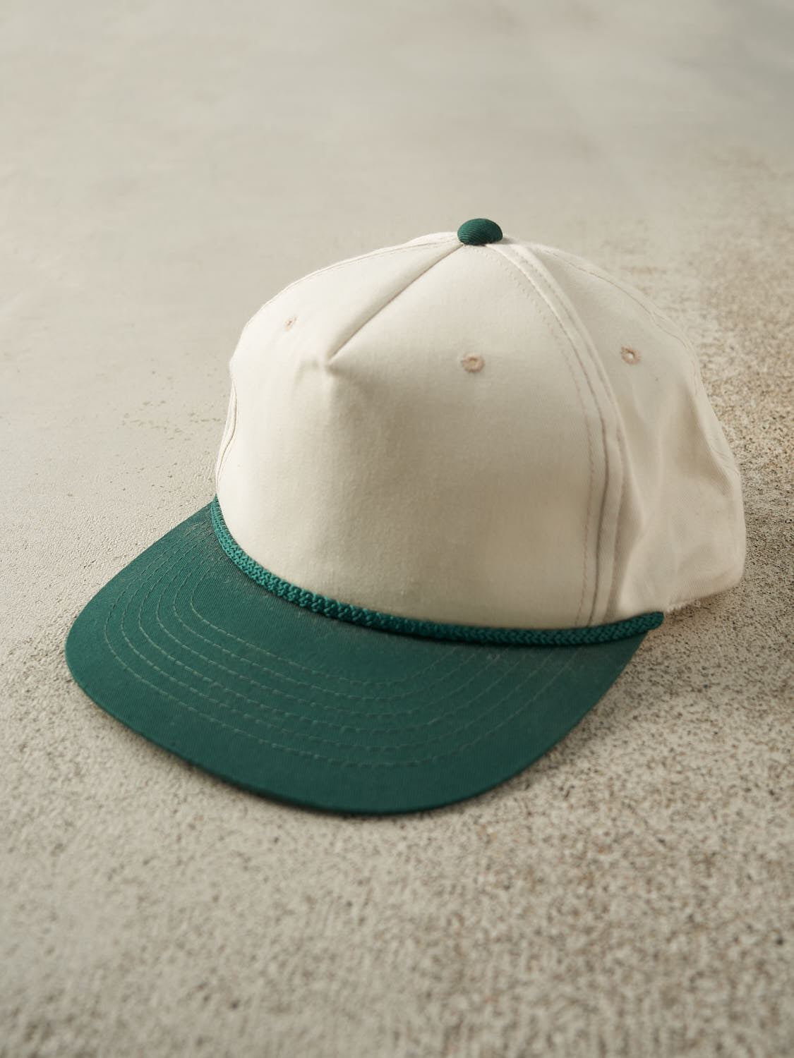 Vintage 90s White & Green Leather Strapback (O/S)