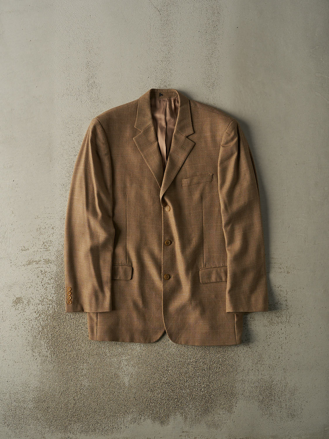 Vintage 80s Beige Wool Lightweight Blazer (XL)