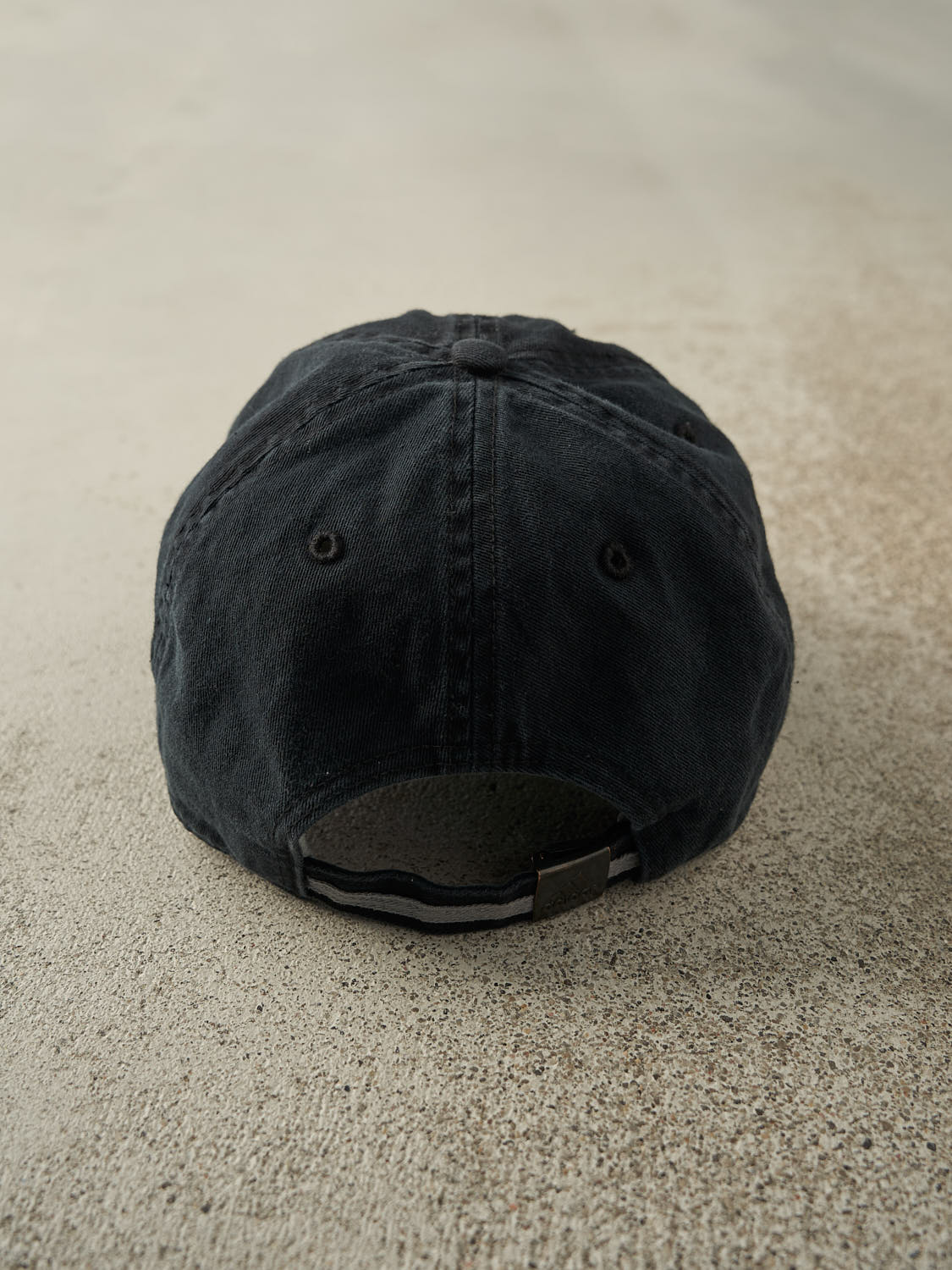 Vintage Y2K Faded Black Adidas Embroidered Strapback (O/S)