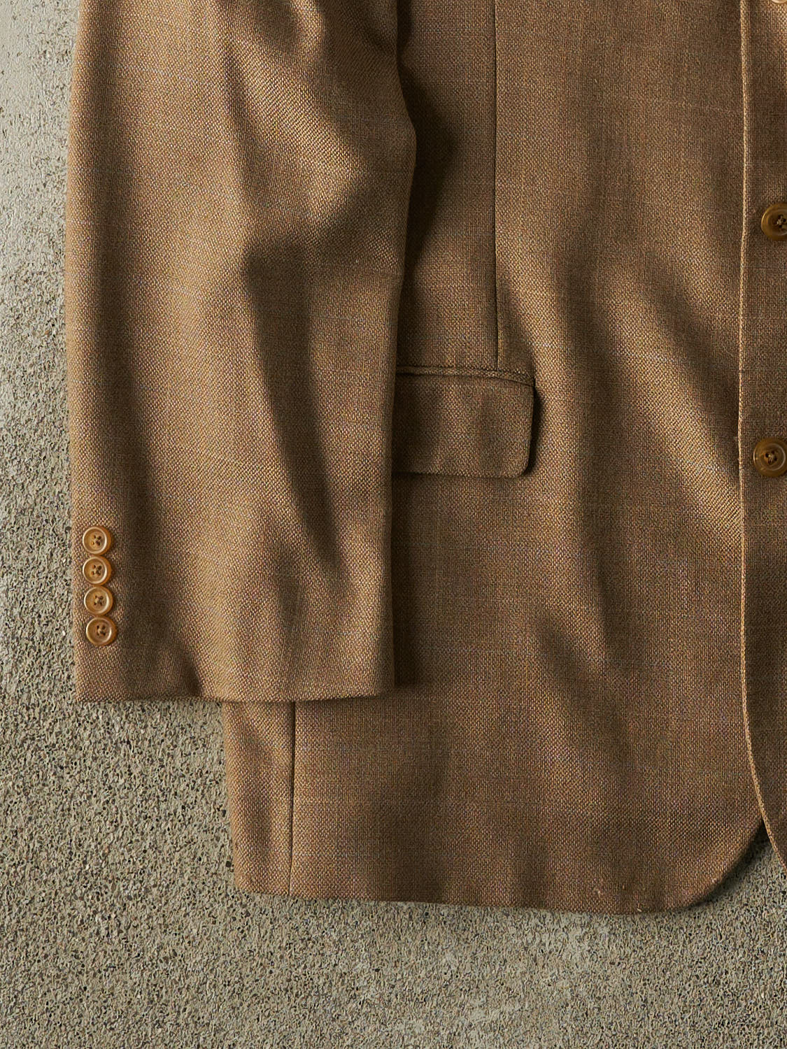 Vintage 80s Beige Wool Lightweight Blazer (XL)