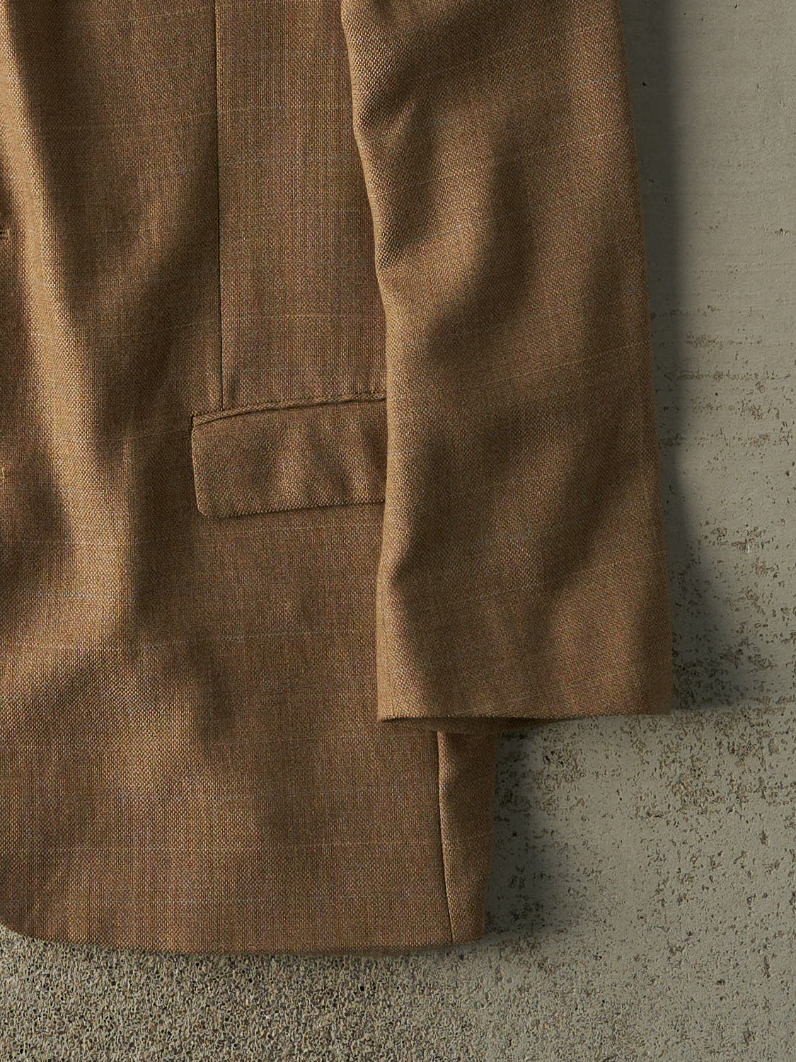 Vintage 80s Beige Wool Lightweight Blazer (XL)