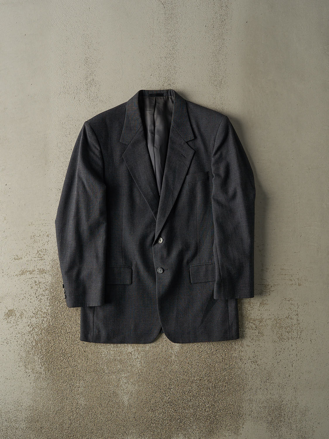 Vintage 80s Charcoal Grey Wool Lightweight Blazer (M/L)