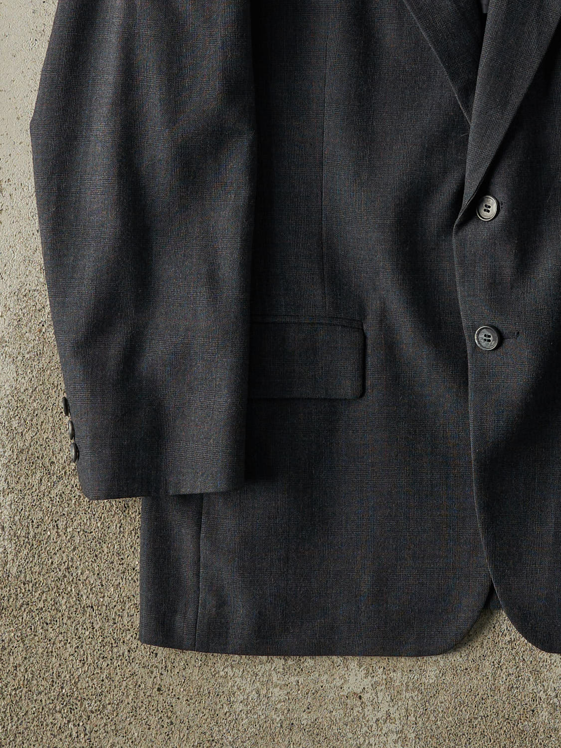 Vintage 80s Charcoal Grey Wool Lightweight Blazer (M/L)