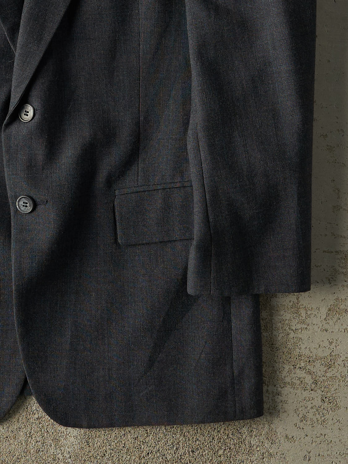 Vintage 80s Charcoal Grey Wool Lightweight Blazer (M/L)