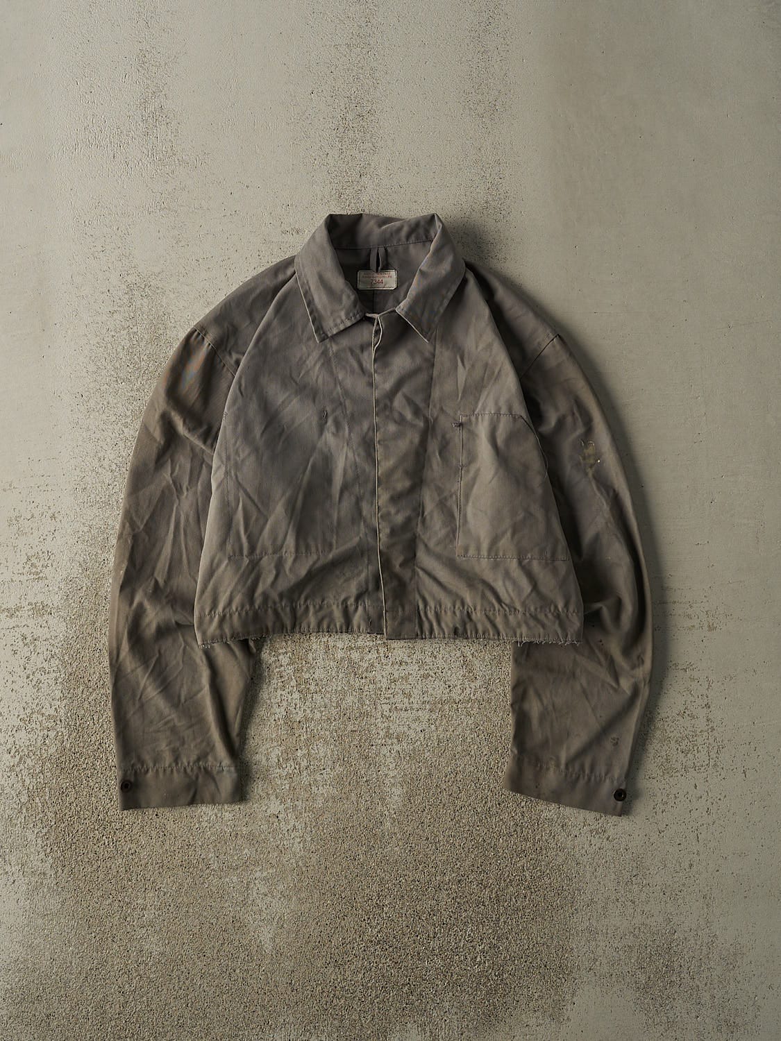 Vintage 80s Grey Cropped Work Jacket (S)