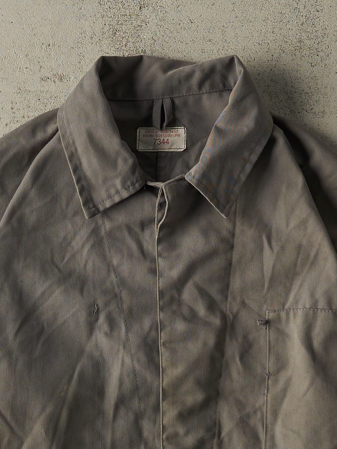 Vintage 80s Grey Cropped Work Jacket (S)