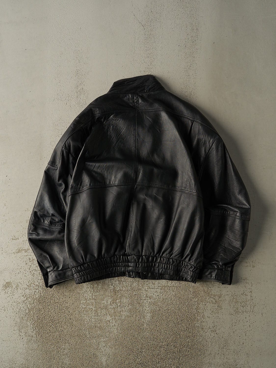 Vintage 90s Black Soft Leather Bomber Jacket (XL/XXL)