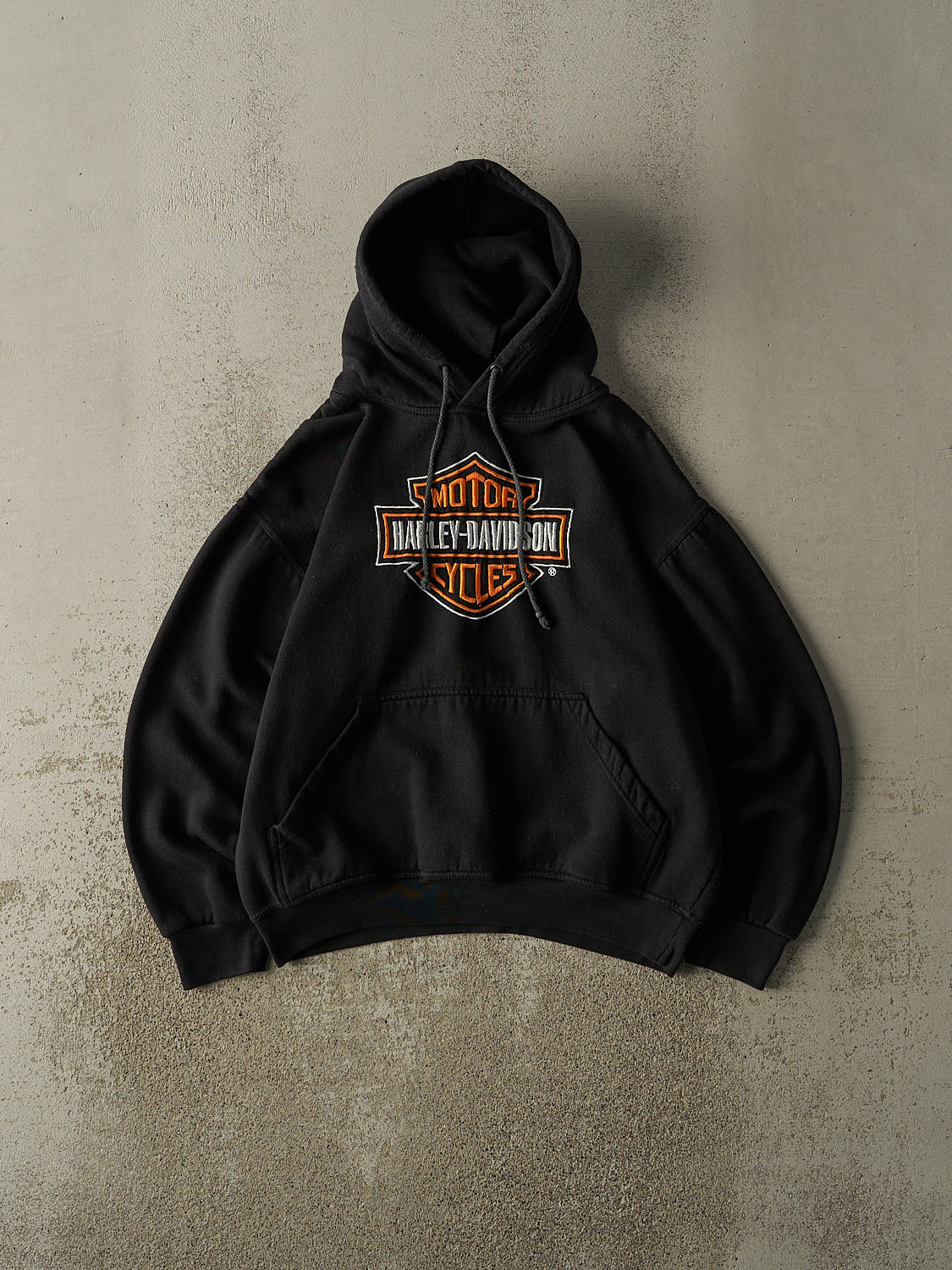 Vintage 90s Black Harley Davidson Embroidered Hoodie (M/L)