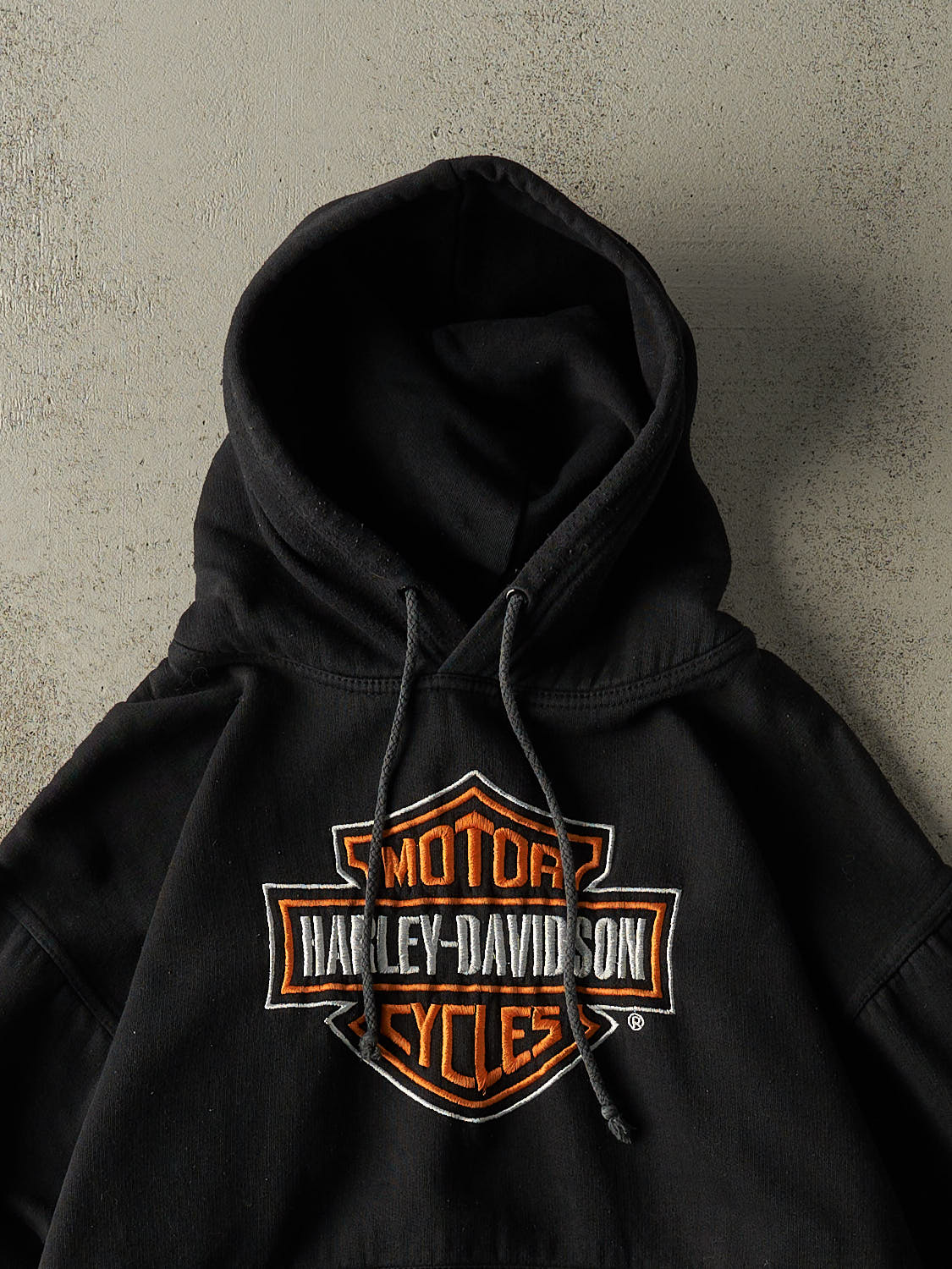 Vintage 90s Black Harley Davidson Embroidered Hoodie (M/L)