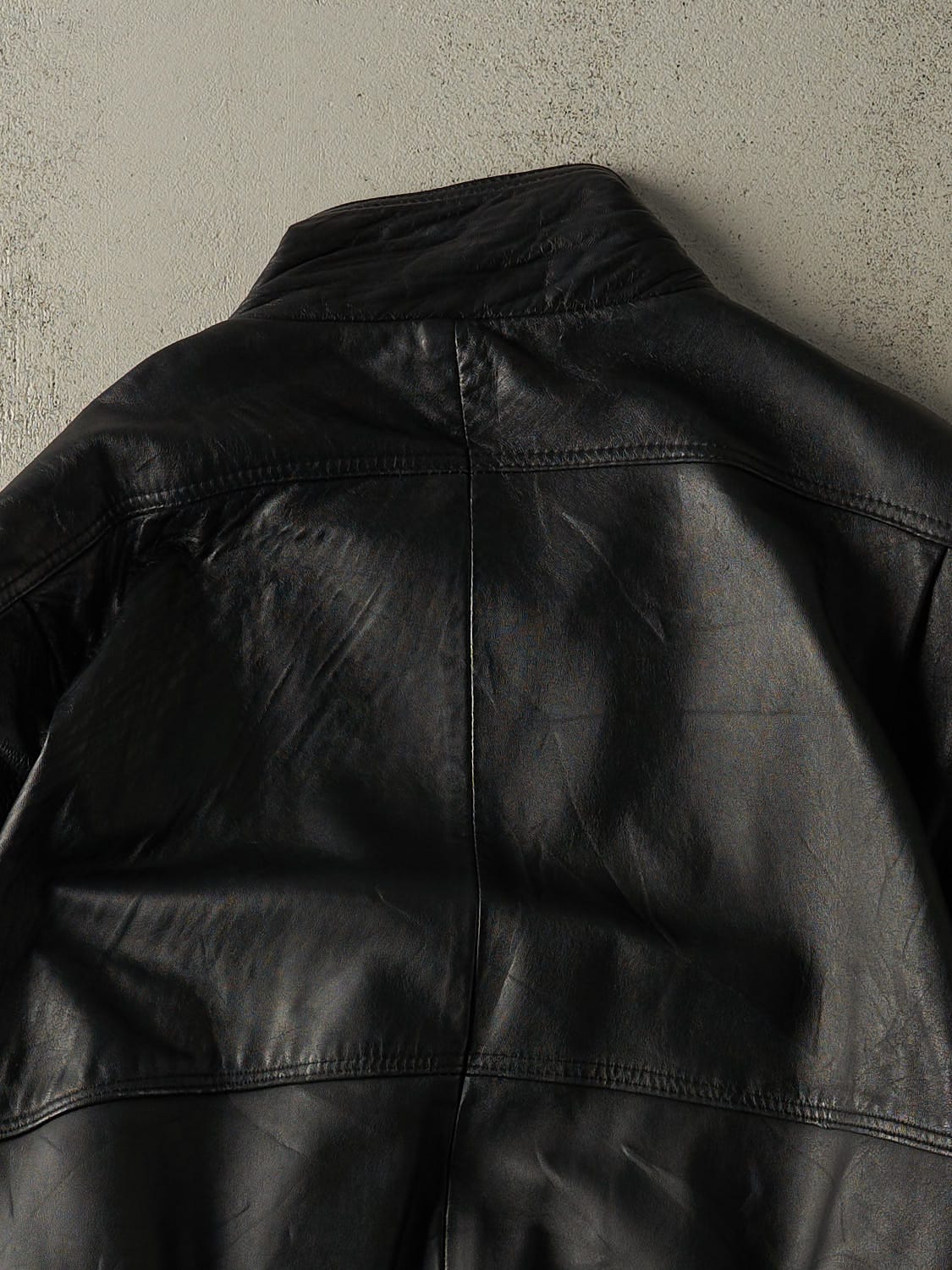 Vintage 90s Black Soft Leather Bomber Jacket (XL/XXL)