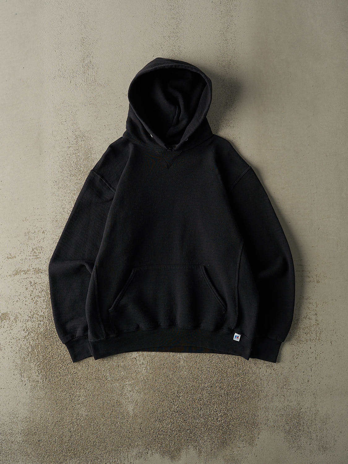 Vintage Y2K Black Russell Athletic Blank Hoodie (L)