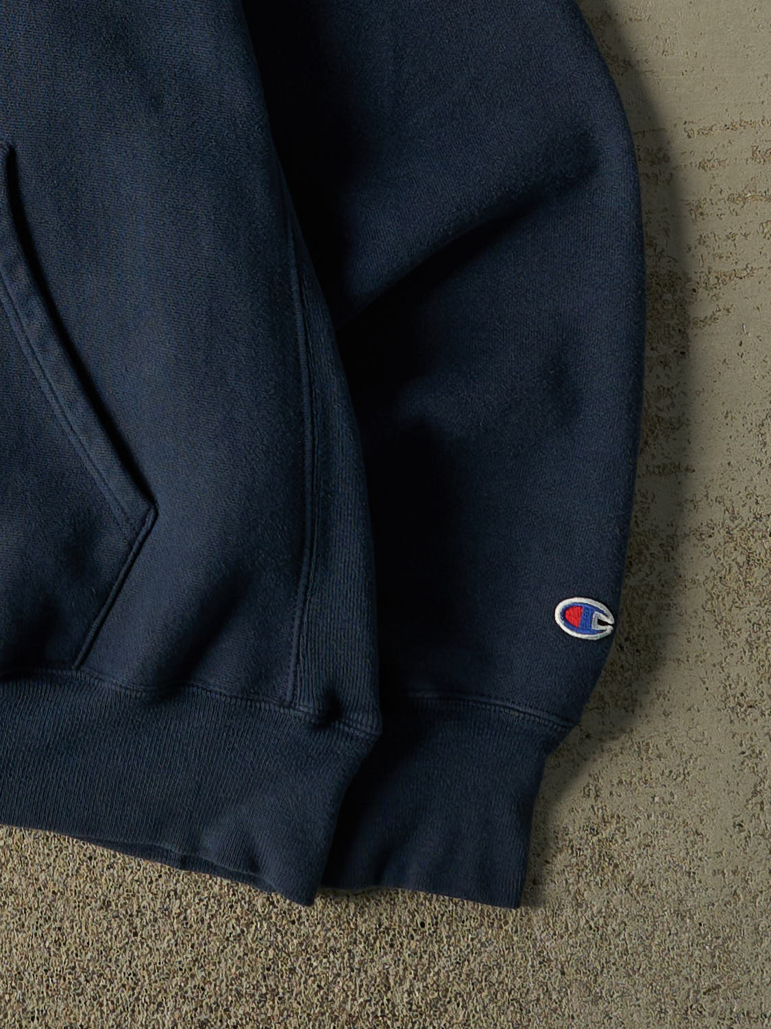 Vintage 90s RARE Navy Blue Land Rover Champion Reverse Weave Embroidered Hoodie (L/XL)